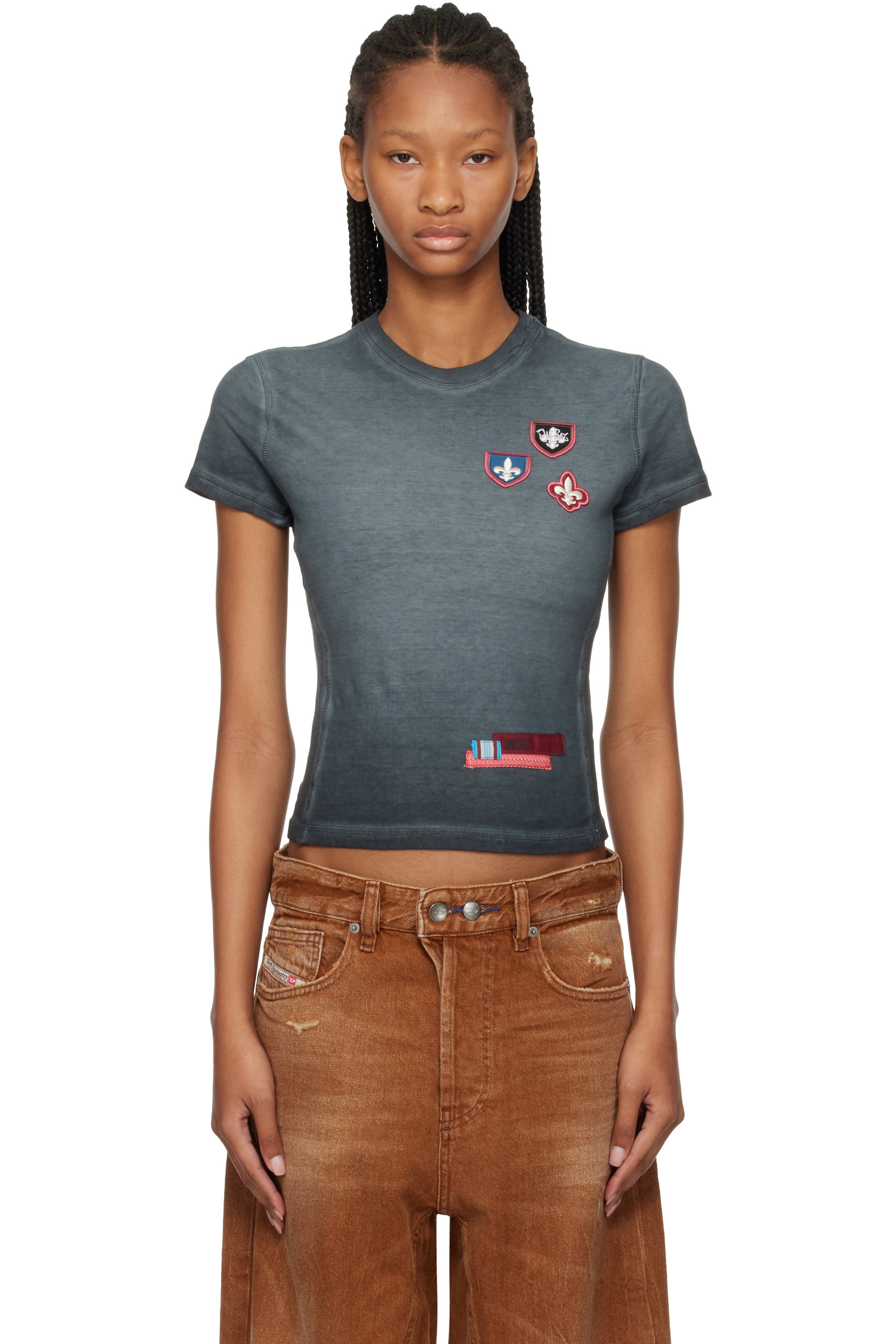 Diesel - Gray Patches & Microwaffle Sides T-shirt