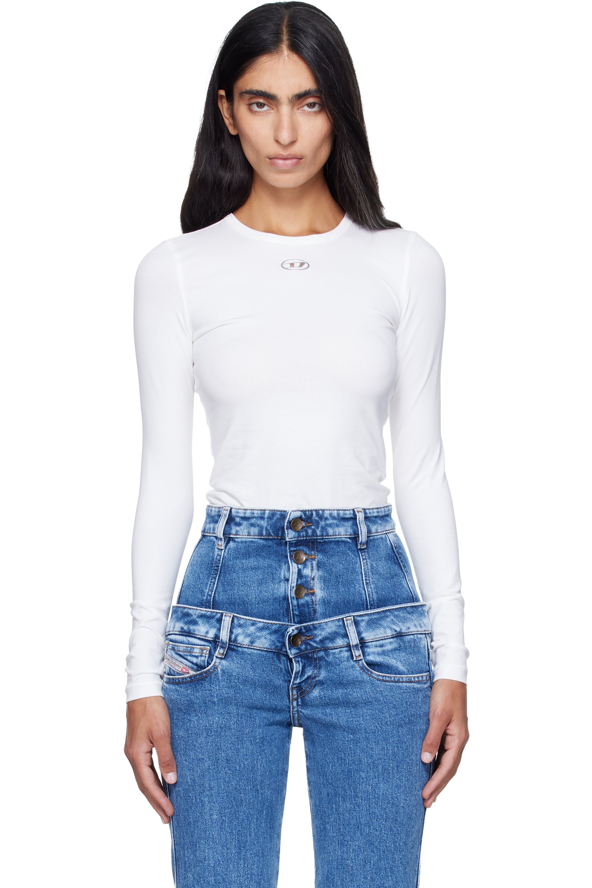 Diesel - White T-Uncutieslong-Ls-Od T-shirt