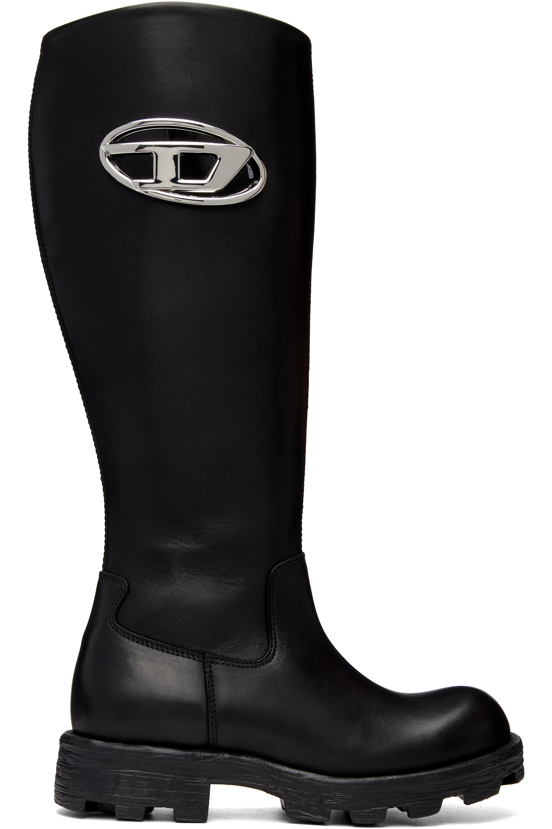 Diesel - Black D-Hammer-Leather Knee-High Boots