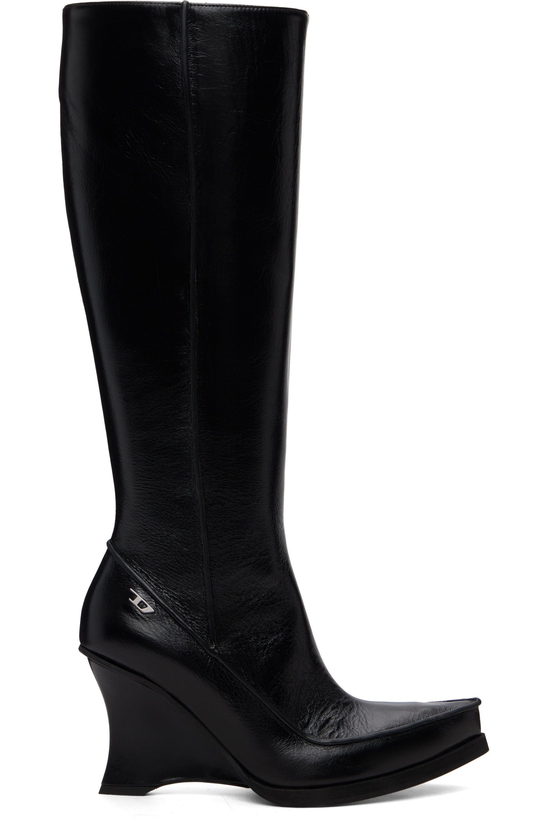 Diesel - Black D-Lucette-Knee-High Leather Boots