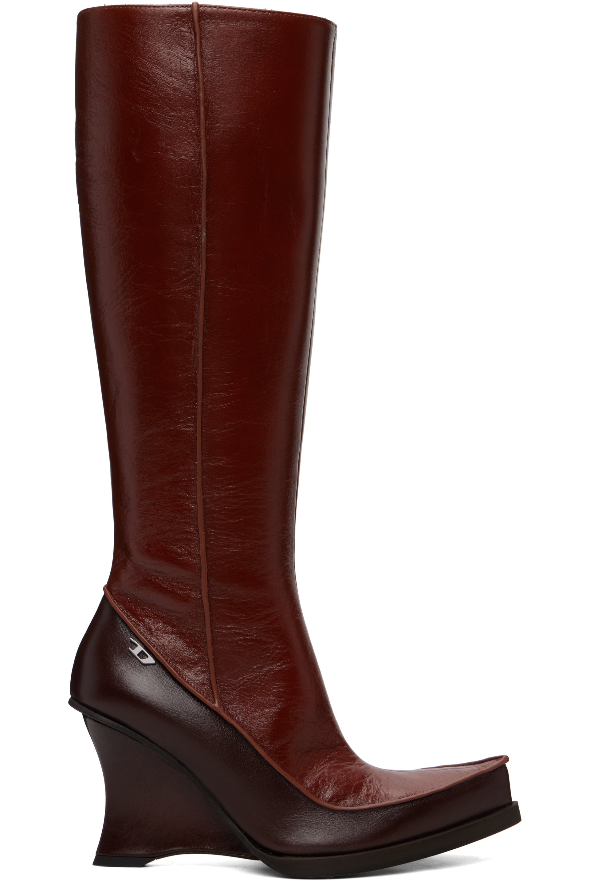 Diesel - Brown D-Lucette-Knee-High Leather Boots