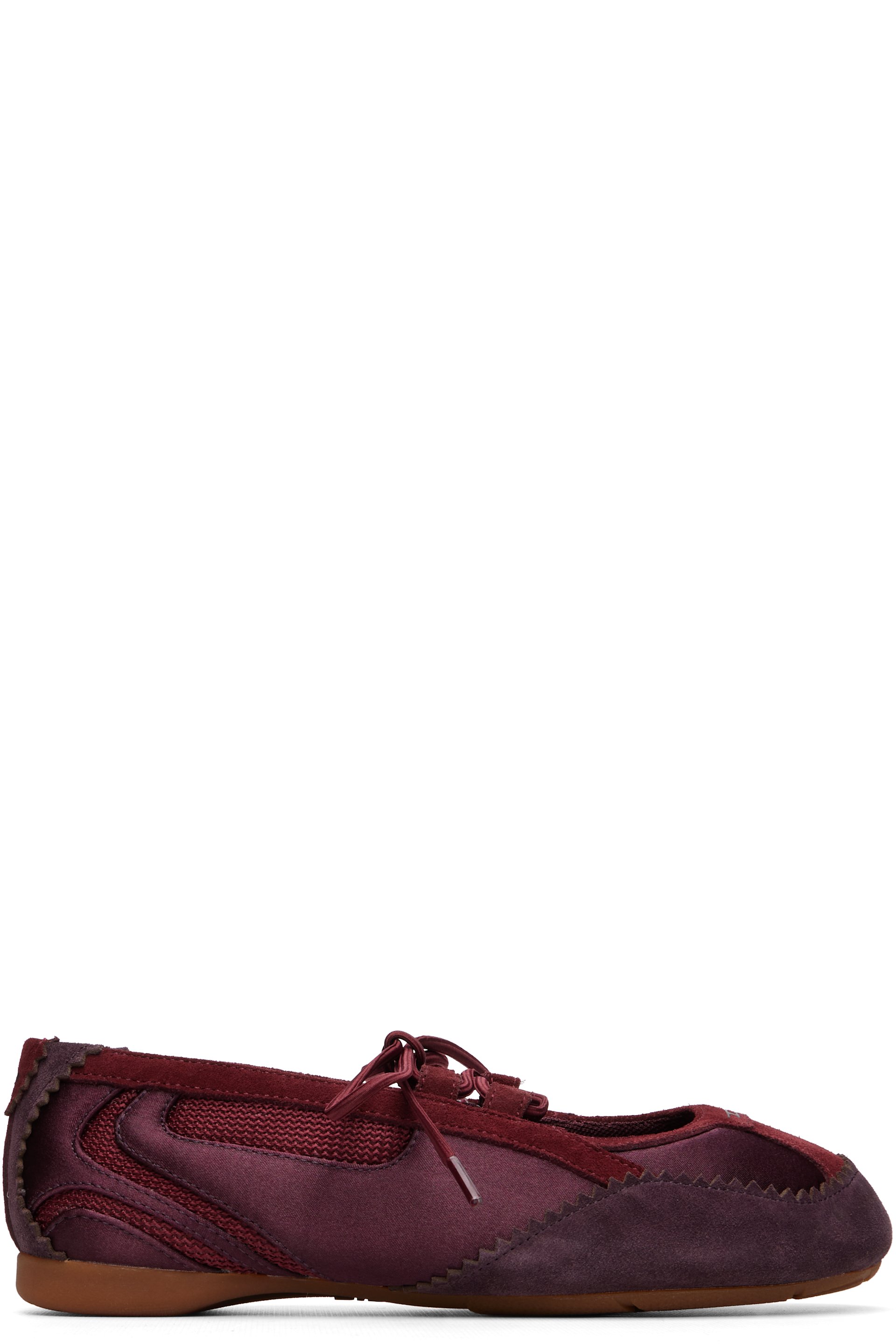 Diesel - Burgundy D-Mile Lace-Up Ballerina Flats