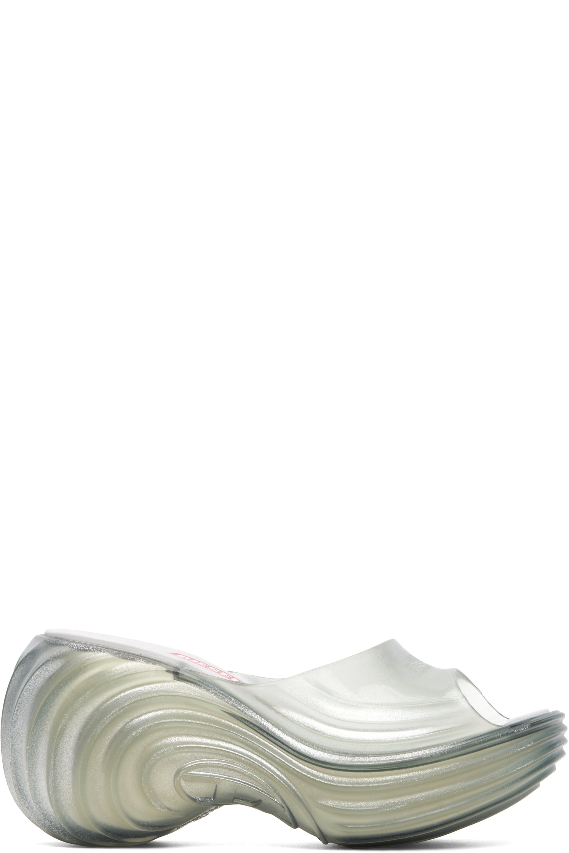 Diesel - Sandales de style mule transparentes à plateforme édition Melissa
