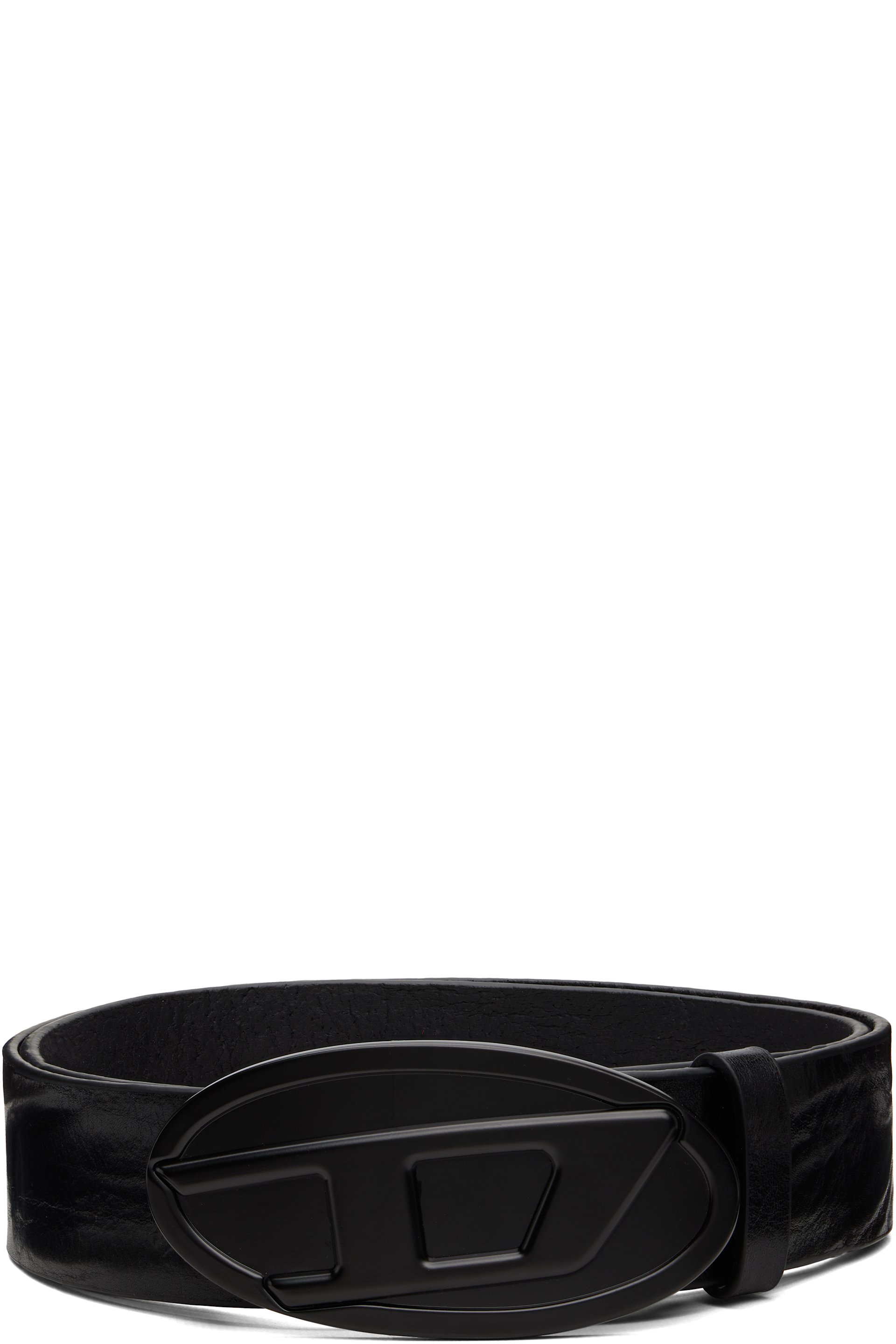Diesel - Black 4cm Waxed Leather Belt