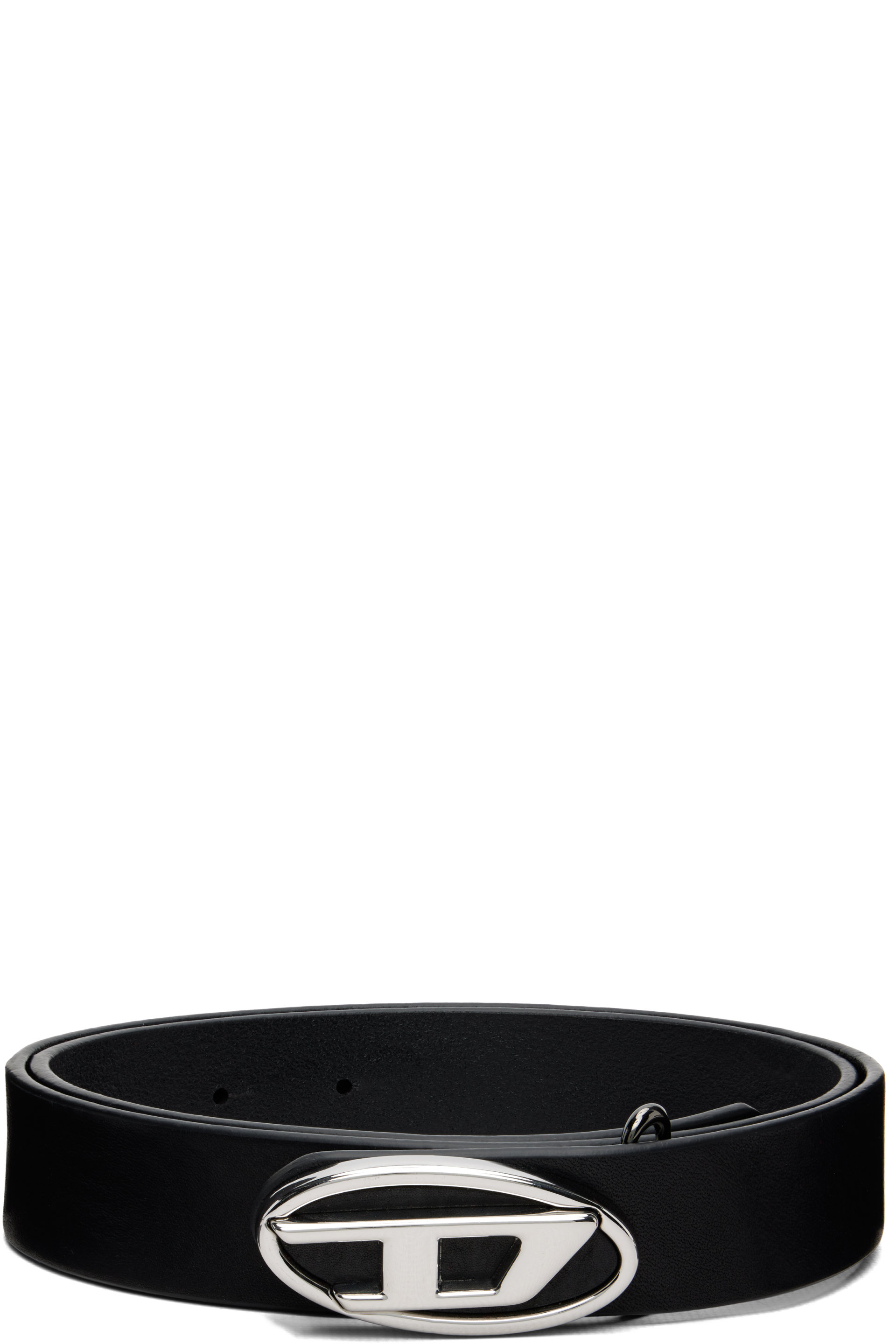 Diesel - Black Oval D Logo Leather Belt