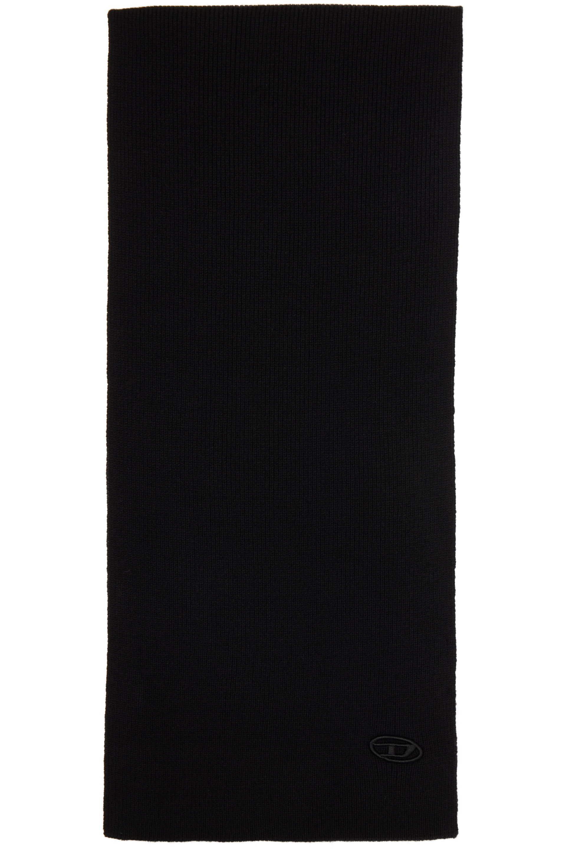 Diesel - Black Ribbed Wool-Blend Scarf