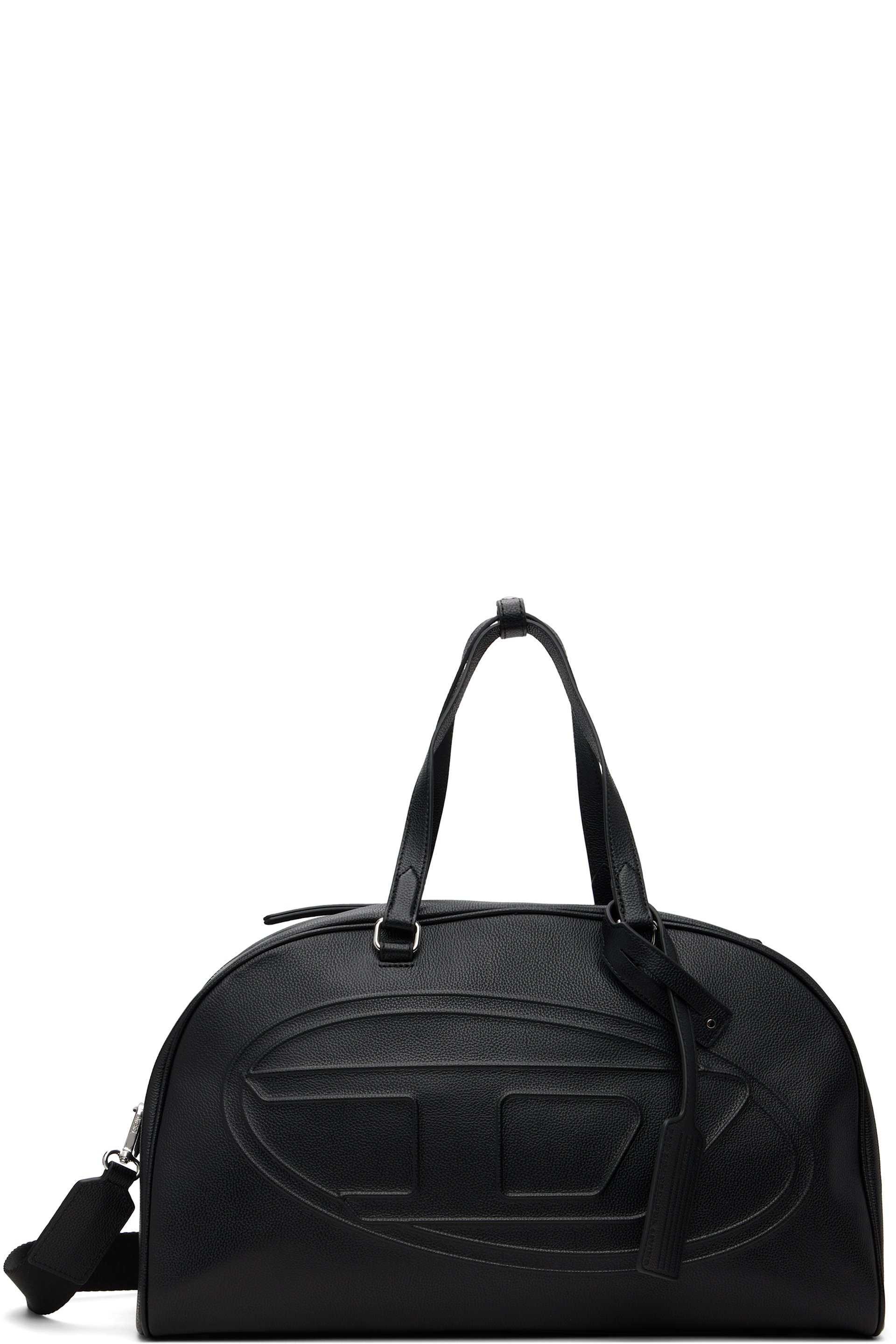 Diesel - Black 1DR Dome Oval D Logo Leather Travel Bag