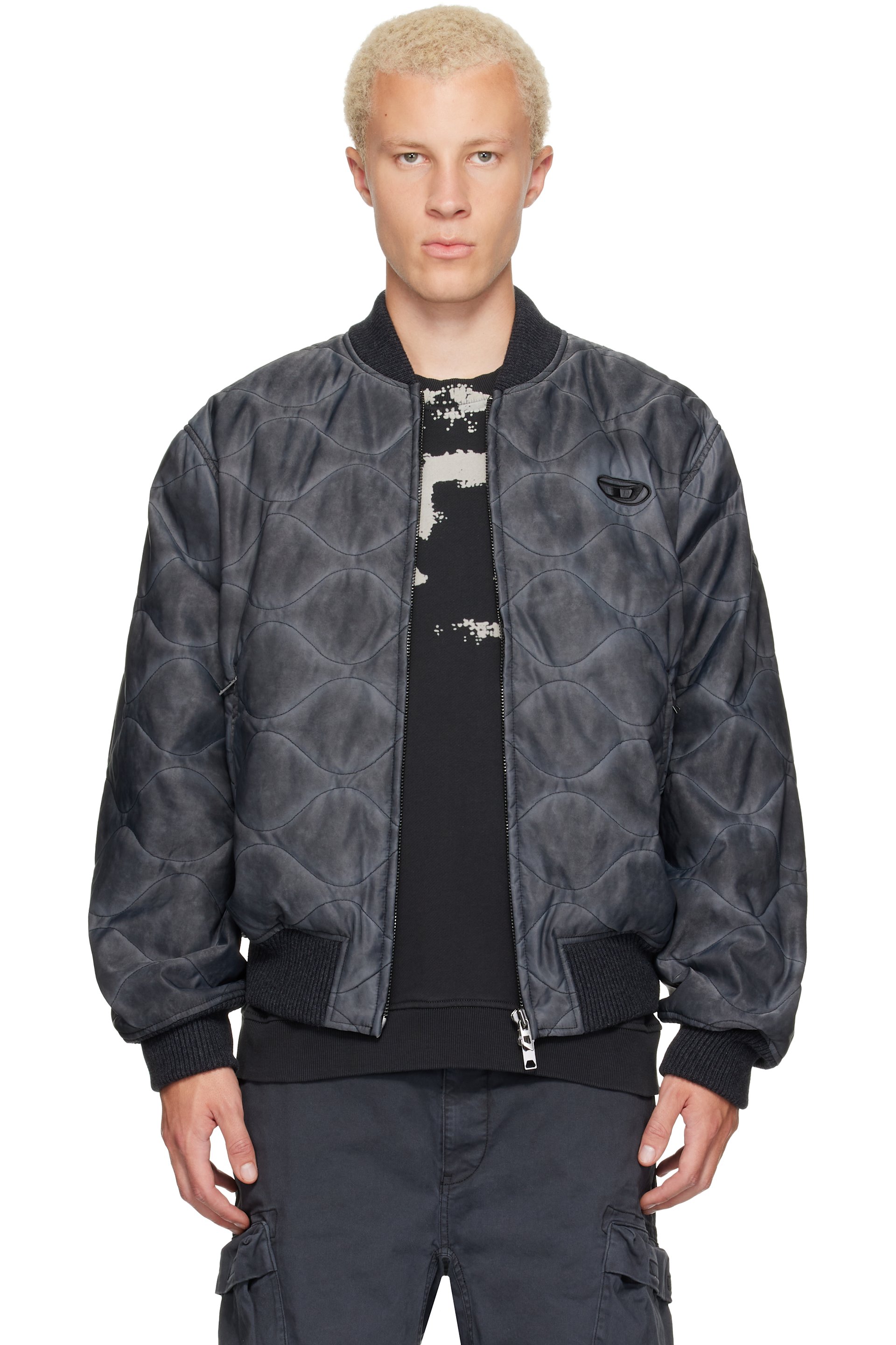 Diesel - Gray J-Type Bomber Jacket