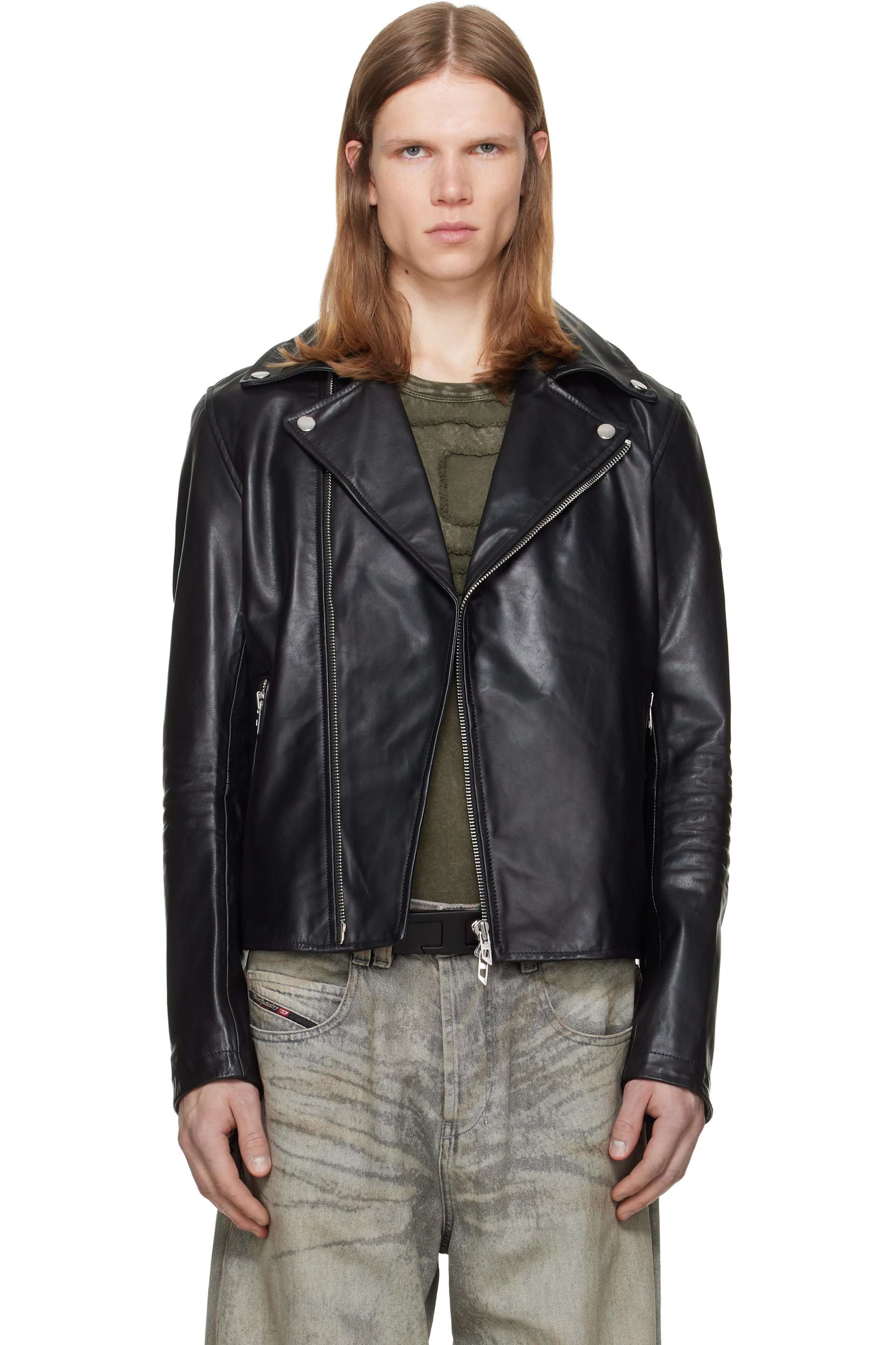 Diesel - Black L-Eo-Wrd Leather Jacket