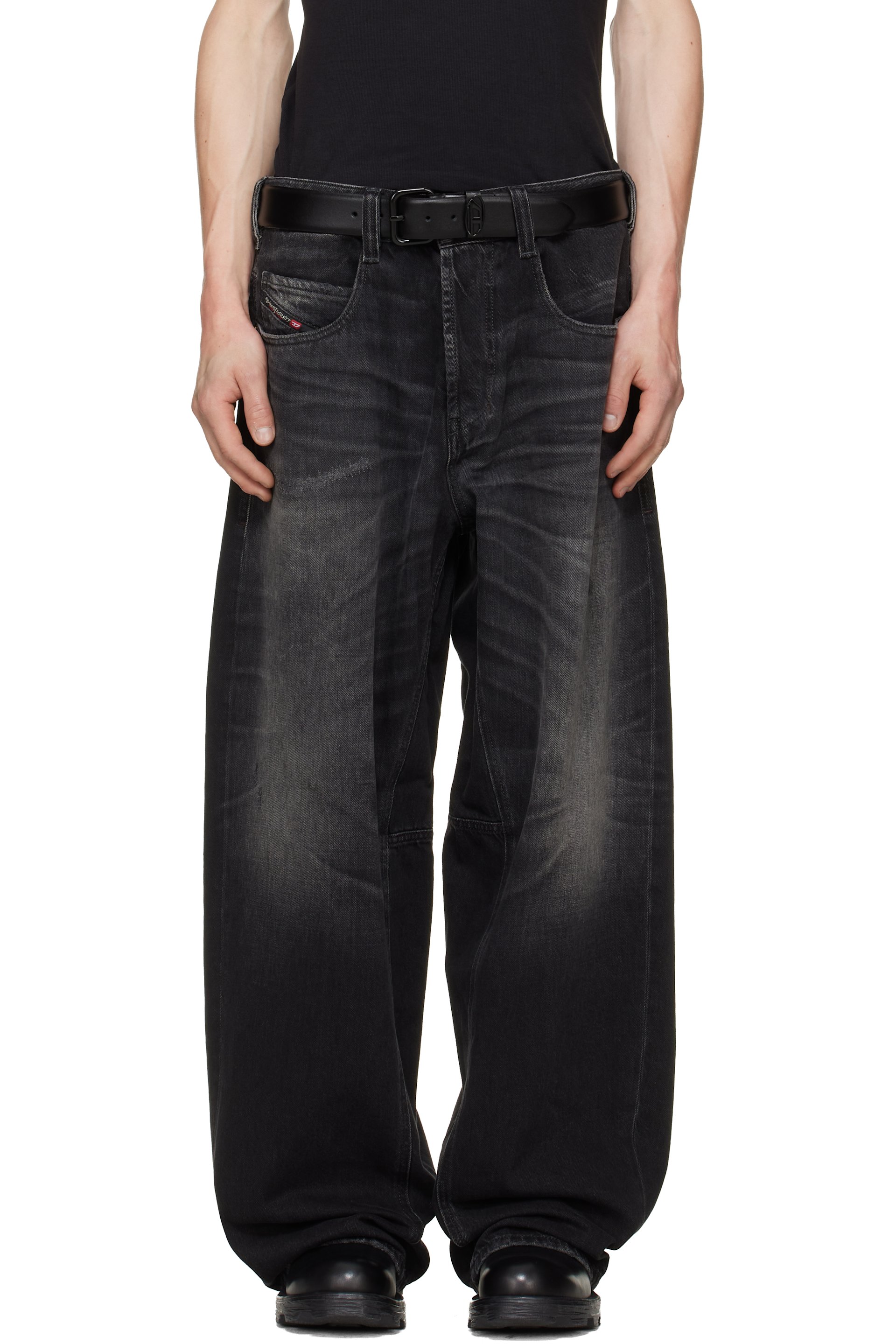 Diesel - Black Regular Waist 1997 D-Enim-M Relaxed Jeans