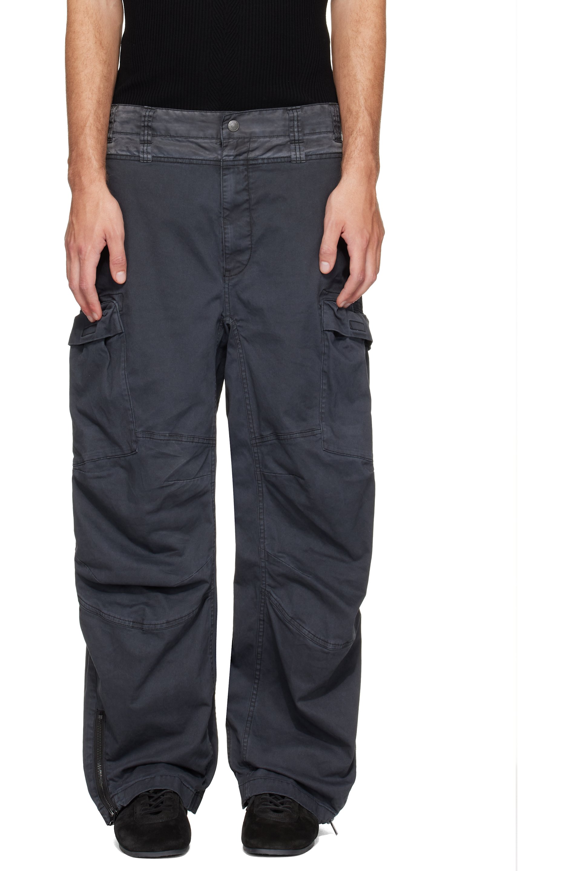Diesel - Pantalon cargo Dells gris