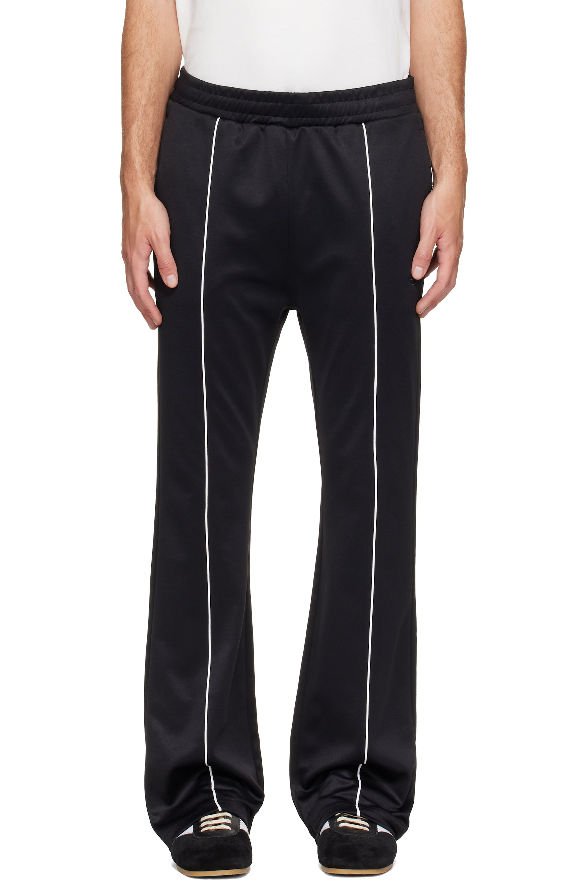 Diesel - Pantalon de survêtement noir à passepoils contrastants