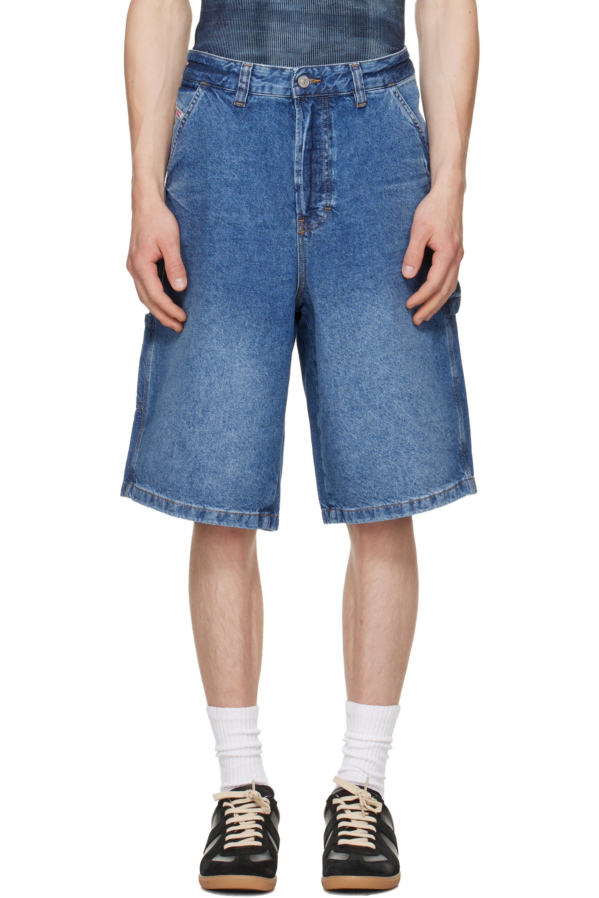 Diesel - Blue Utility-Style Denim Shorts