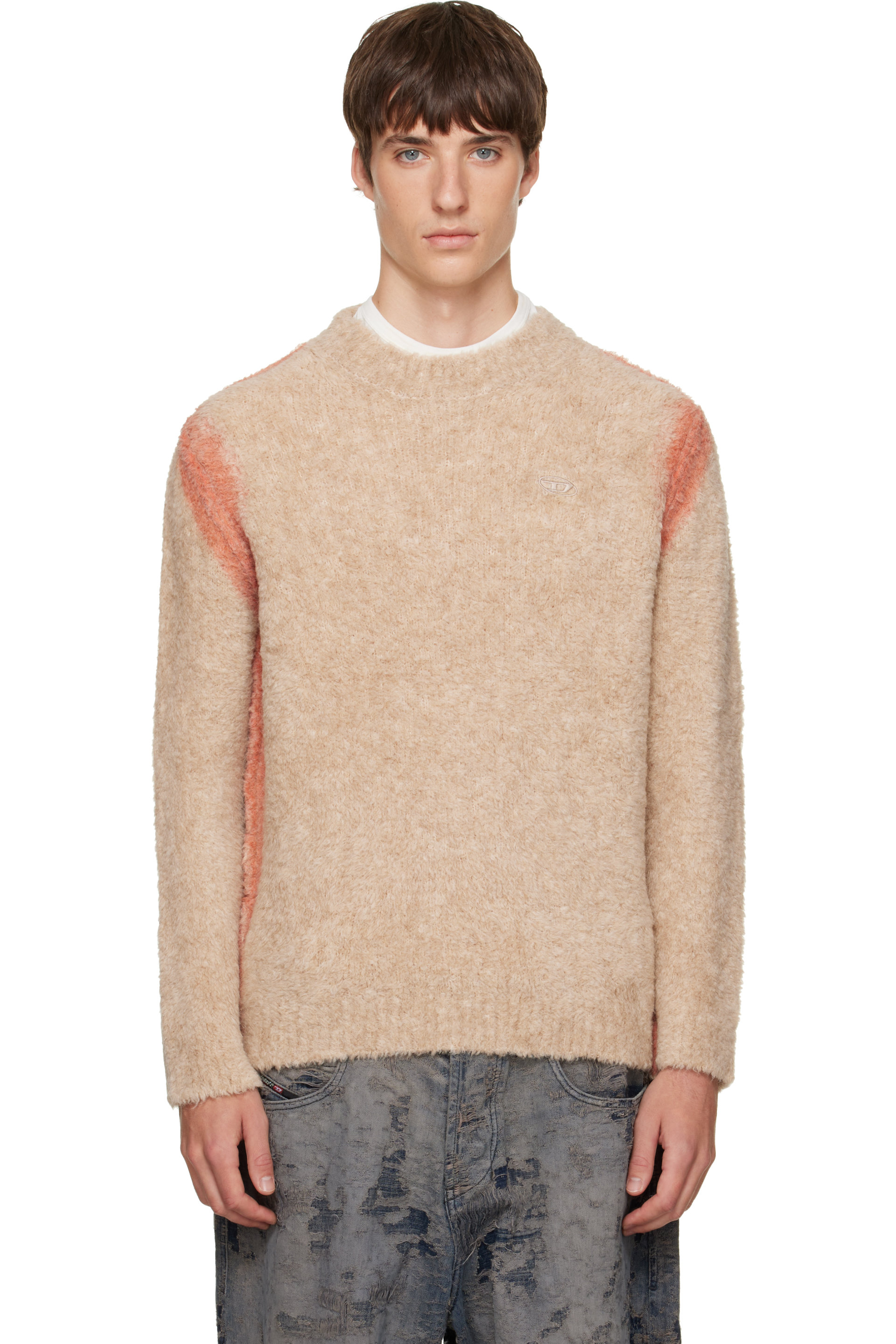 Diesel - Beige Alpaca-Blend Spray-Dyed Seams Sweater
