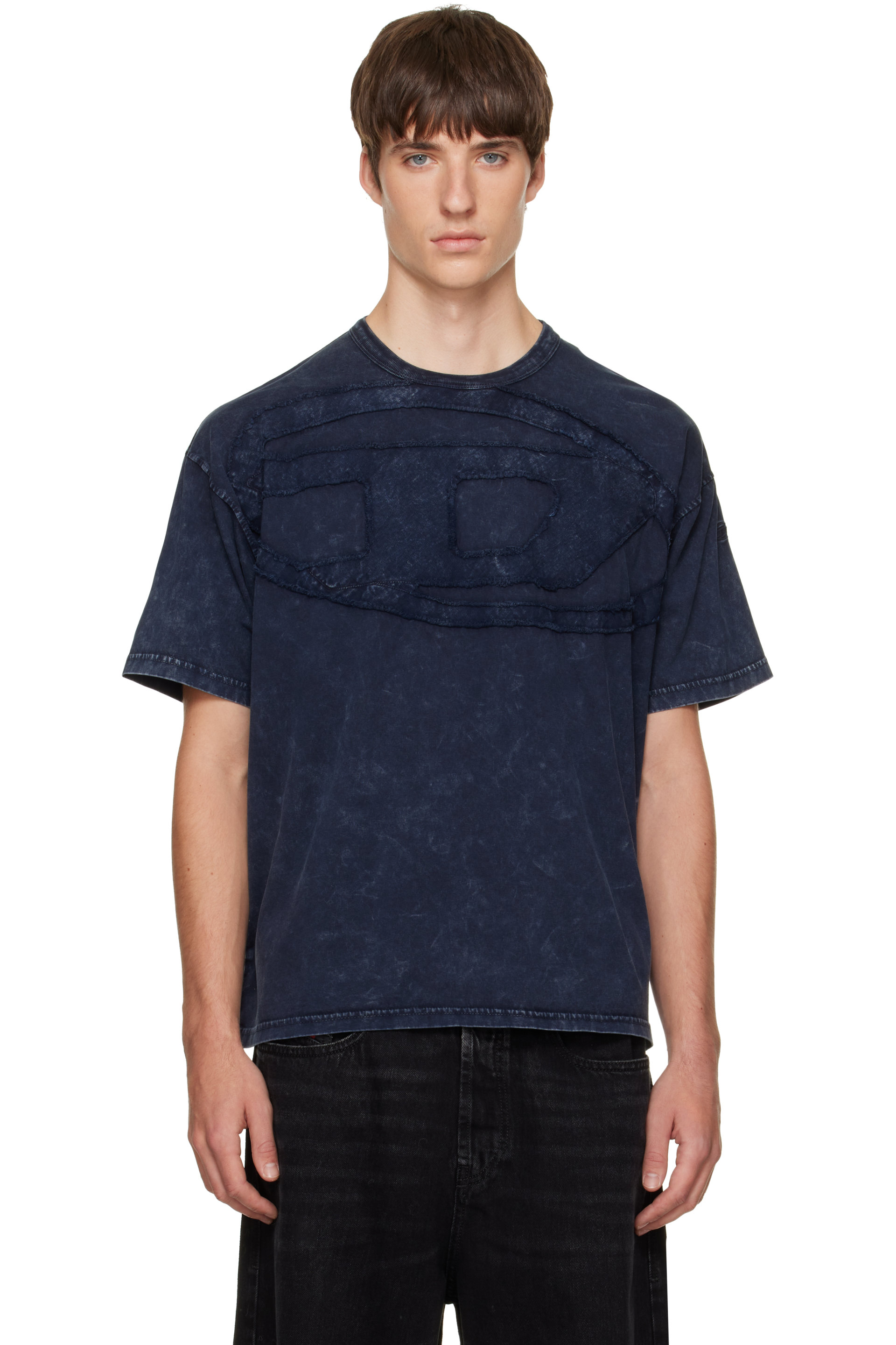 Diesel - Navy Relaxed Cotton Oval D Applique T-shirt