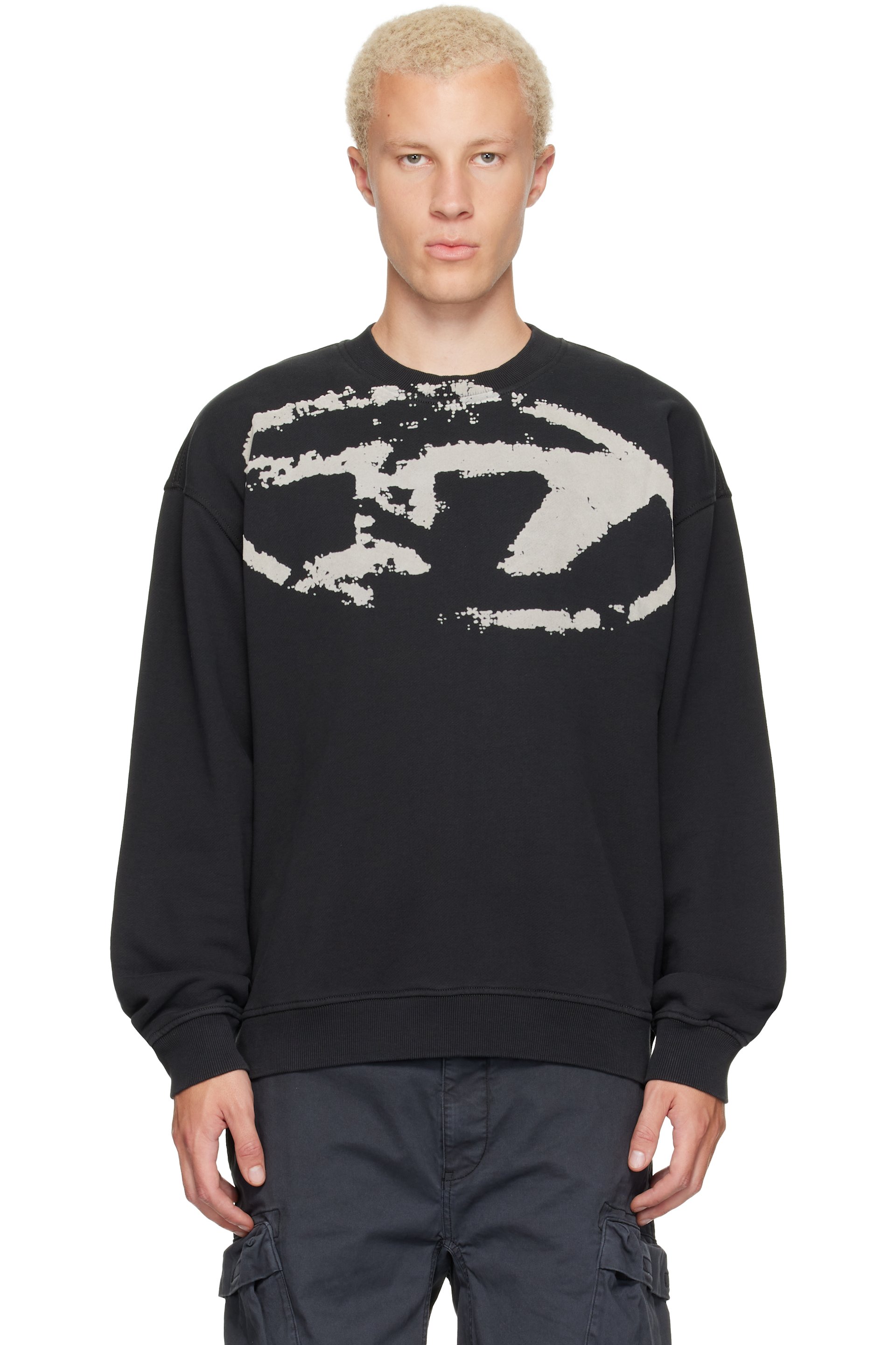 Diesel - Pull molletonné droit N5 gris