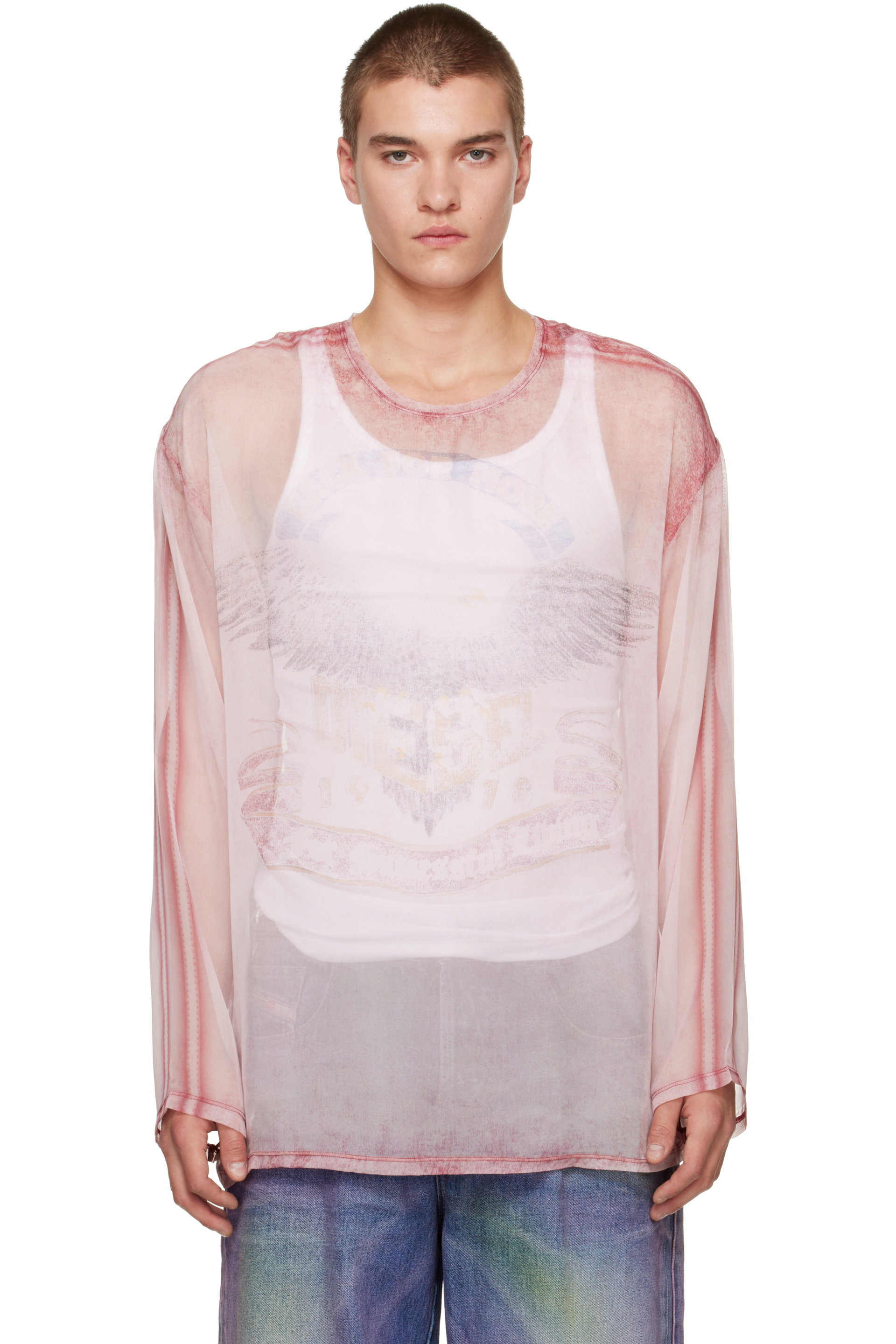 Diesel - Pink T-DoubleX-LS Top
