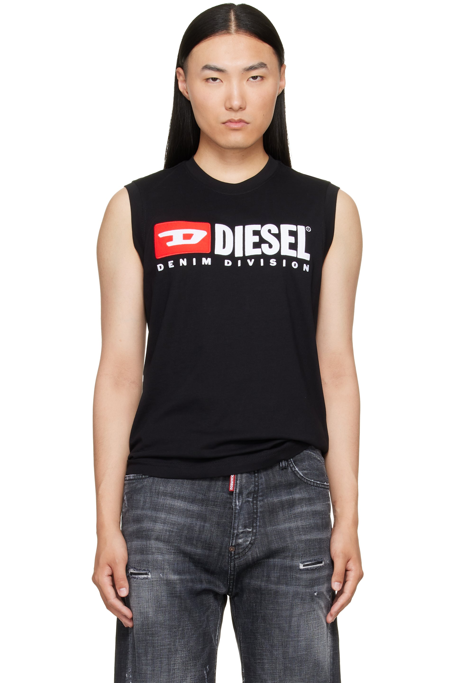Diesel - Débardeur noir à logo imprimé