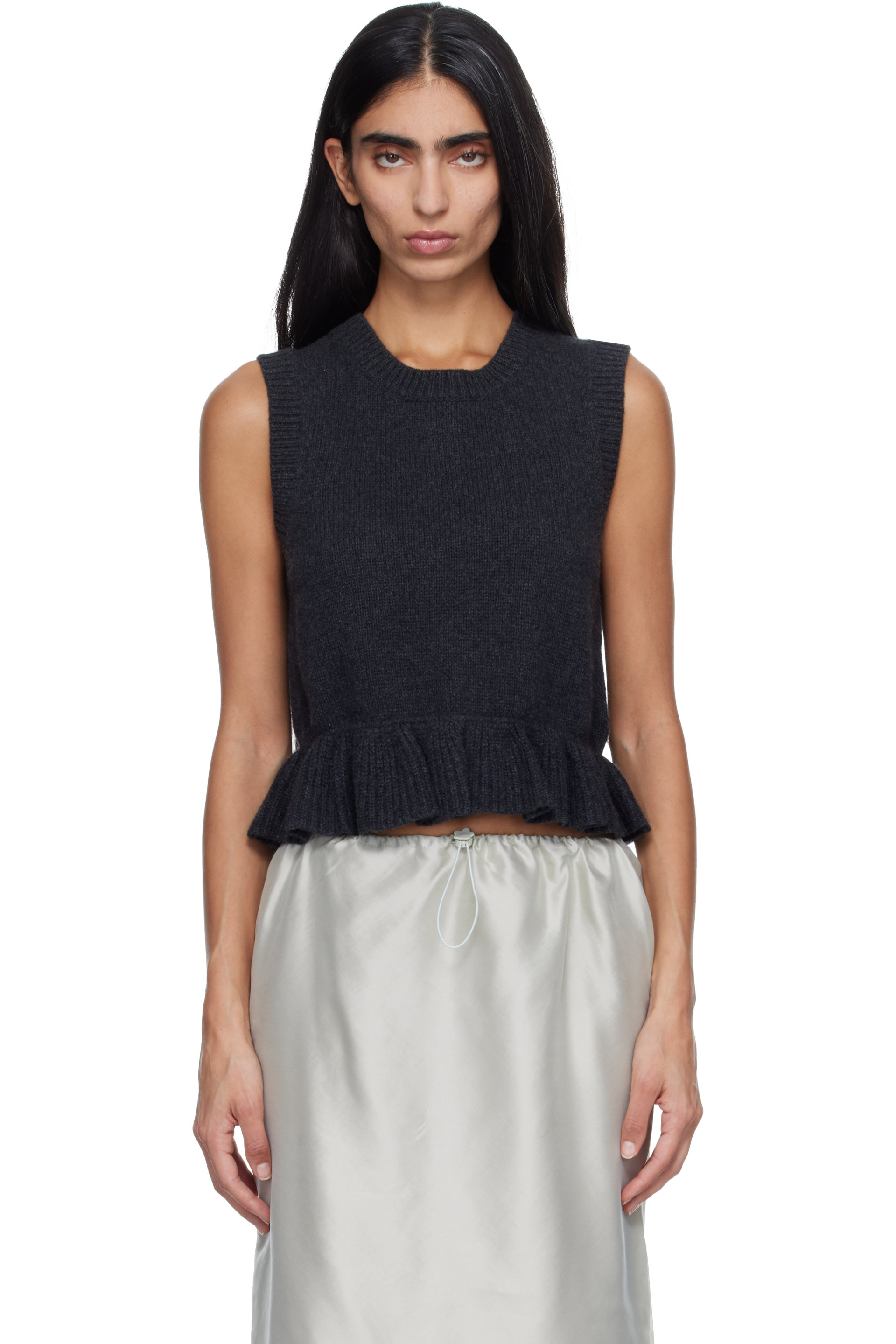 Cecilie Bahnsen - Gilet Bill gris en tricot