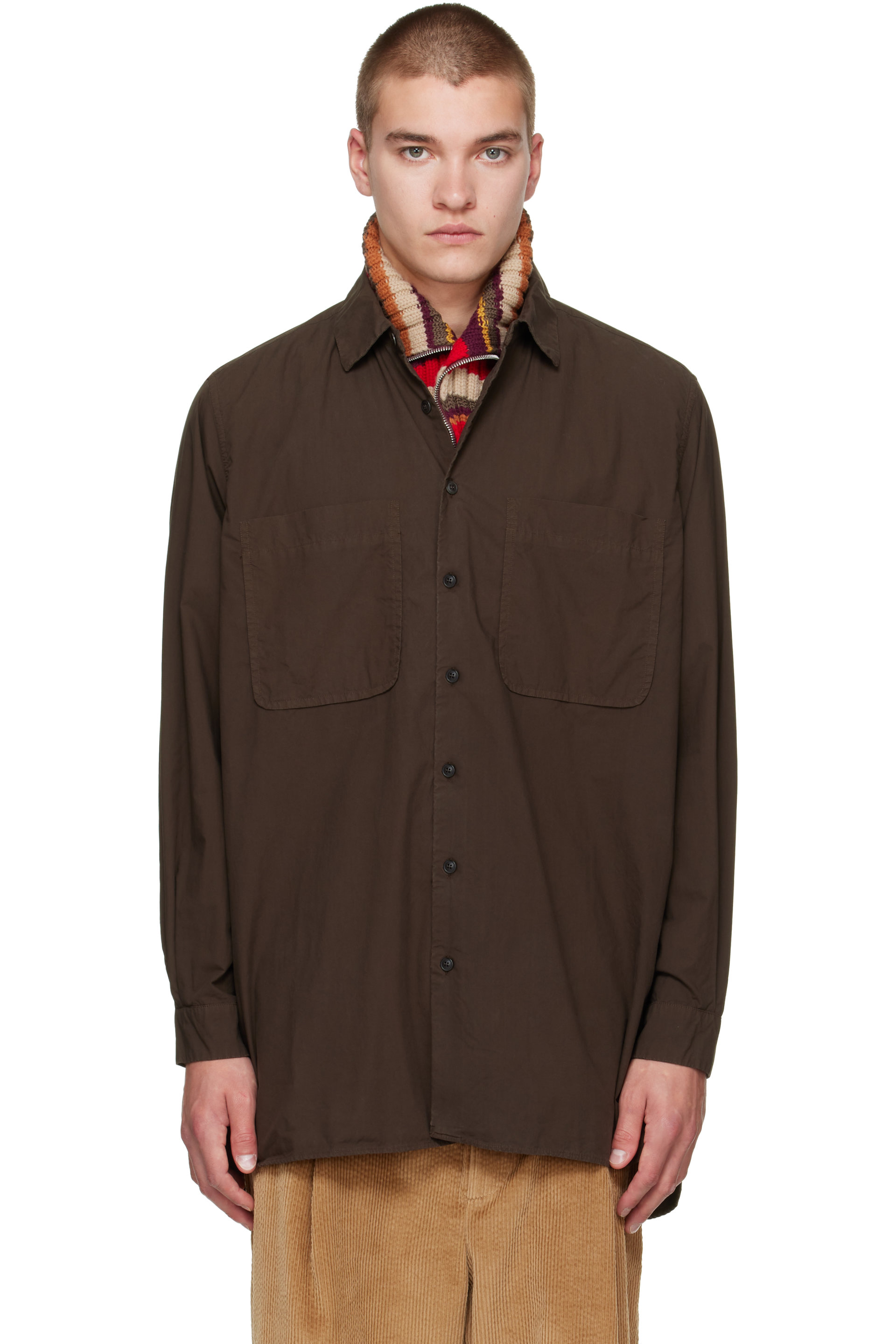 CASEY CASEY - Brown Ikla Pocket Shirt