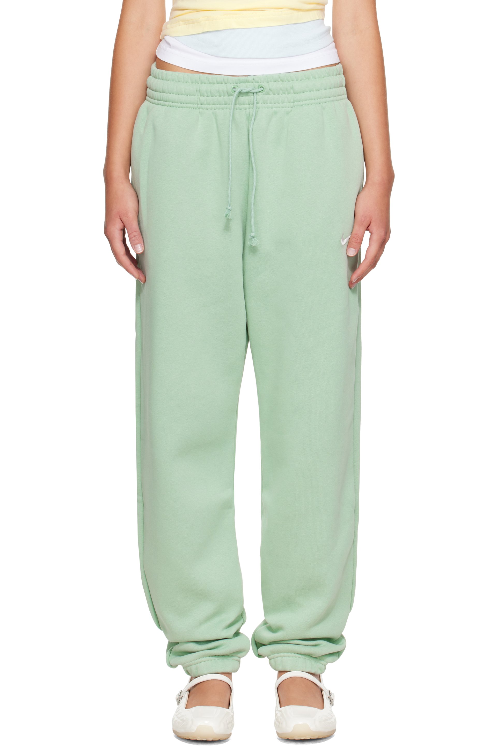 Nike - Green Sportswear Pheonix Fleece High-Waisted Oversized Sweatpants