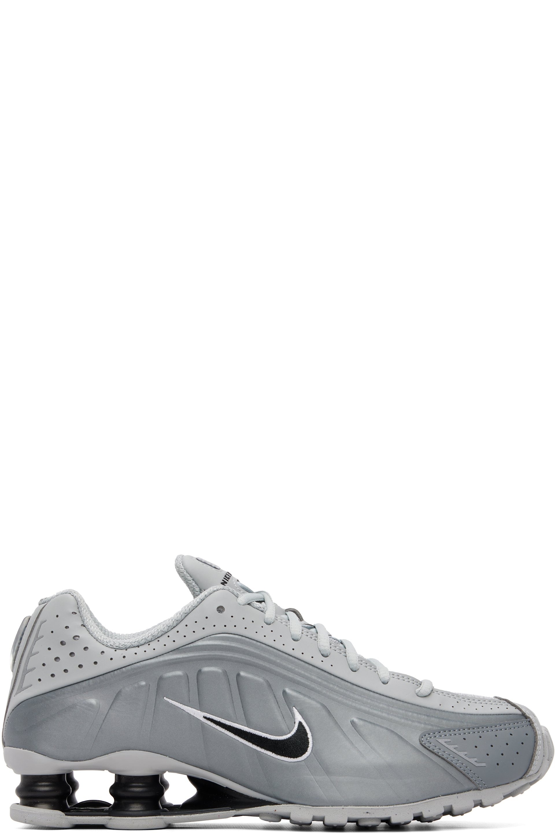 Nike - Baskets R4 gris et noir à empiècements Nike Shox