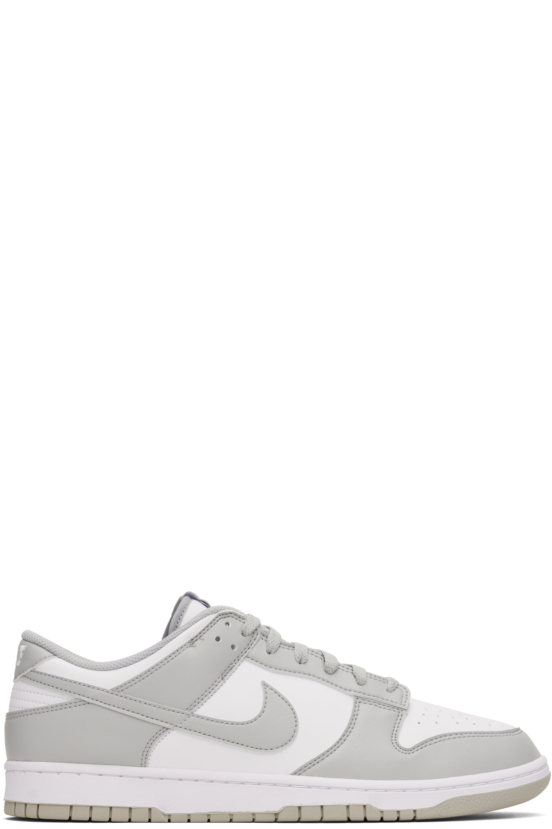 Nike - White & Gray Dunk Low Retro Sneakers