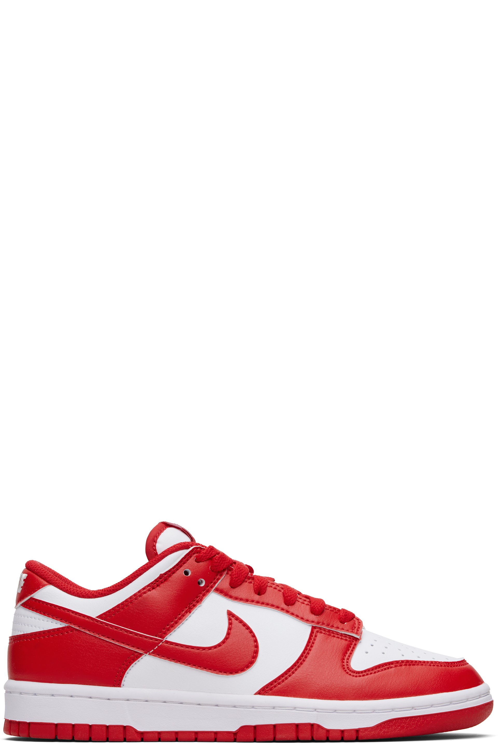 Nike - Red & White Dunk Low Retro Sneakers