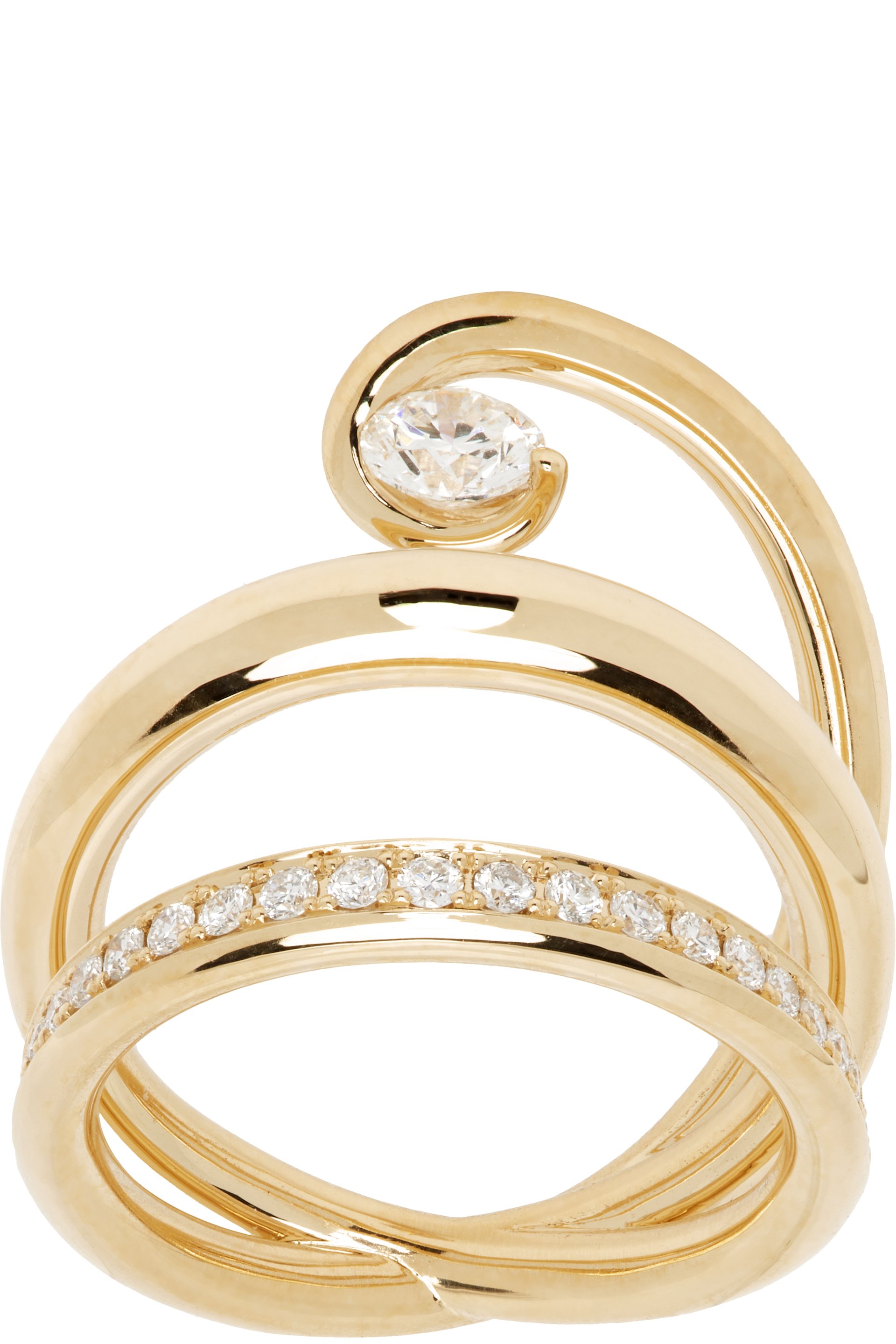C.Chesnais - Double Serti Sculpté Ring
