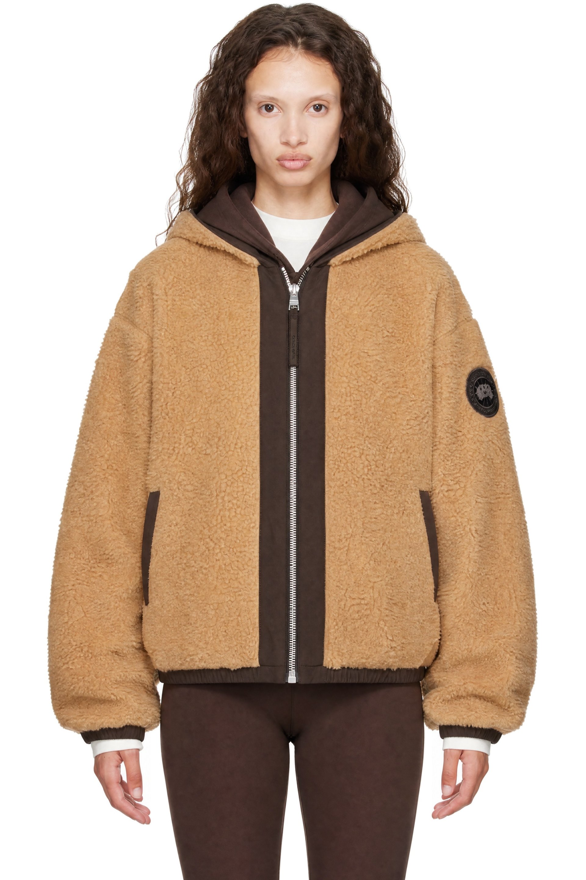Canada Goose - Beige Alberni Fleece Reversible Bomber Jacket