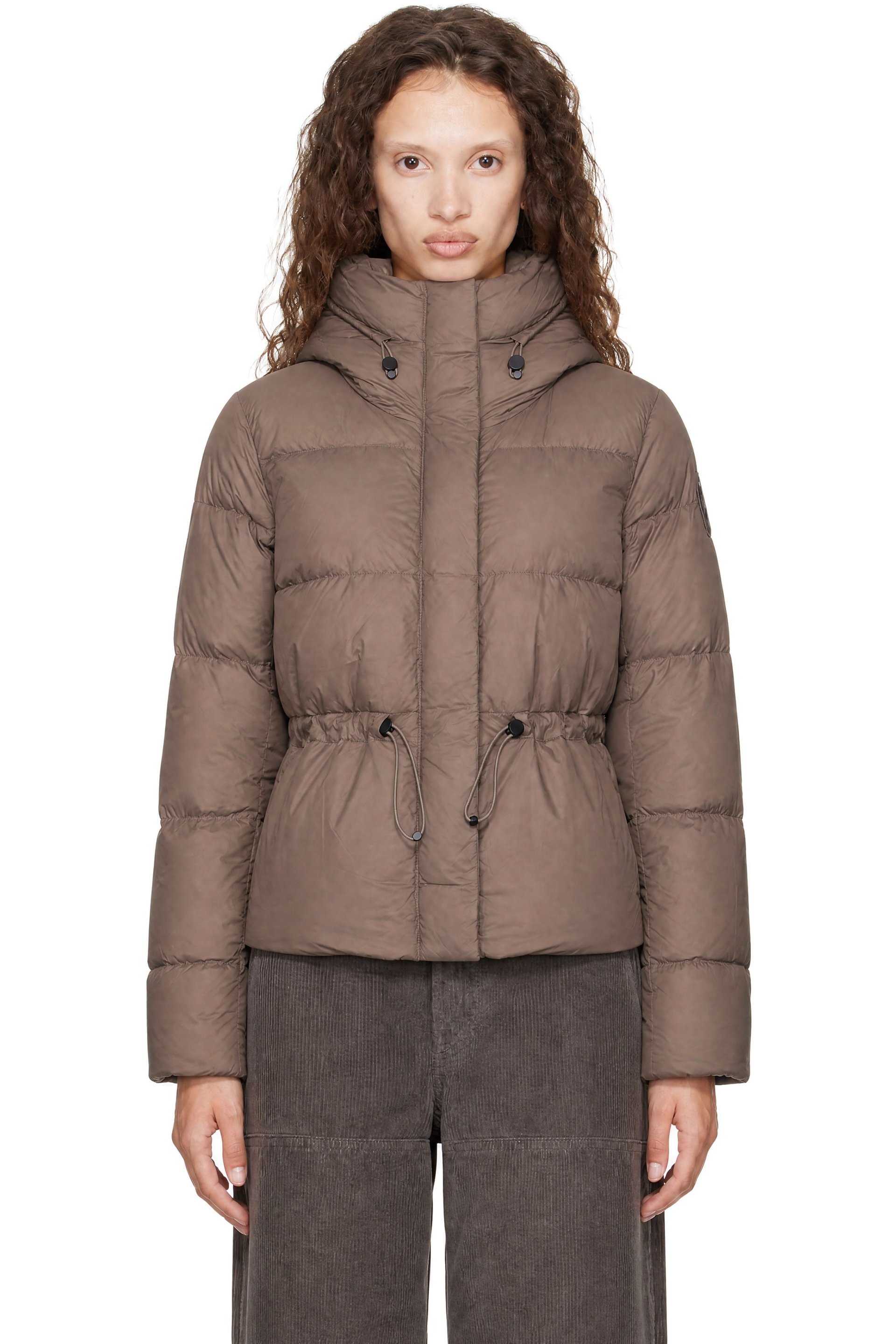 Canada Goose - Blouson taupe de style canadienne rembourré en duvet