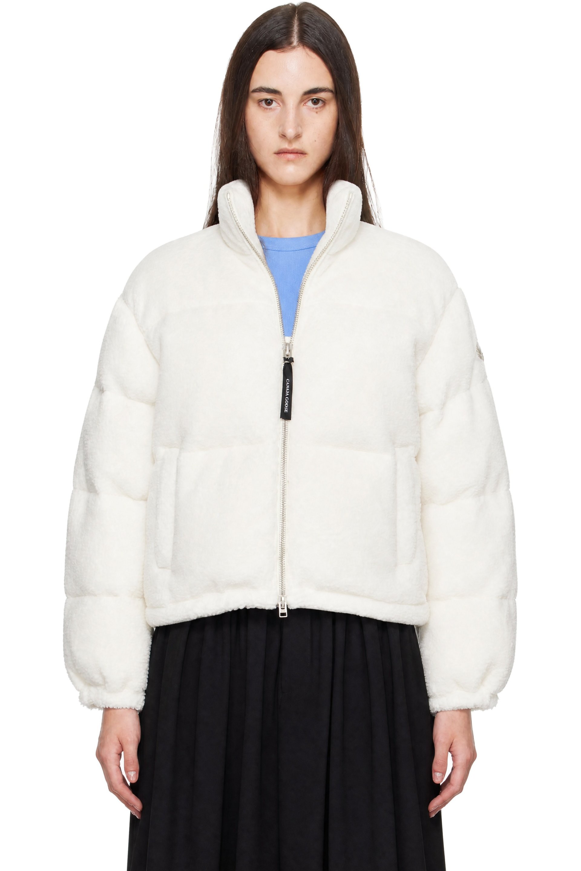 Canada Goose - Blouson Fallon blanc cassé rembourré en duvet en molleton
