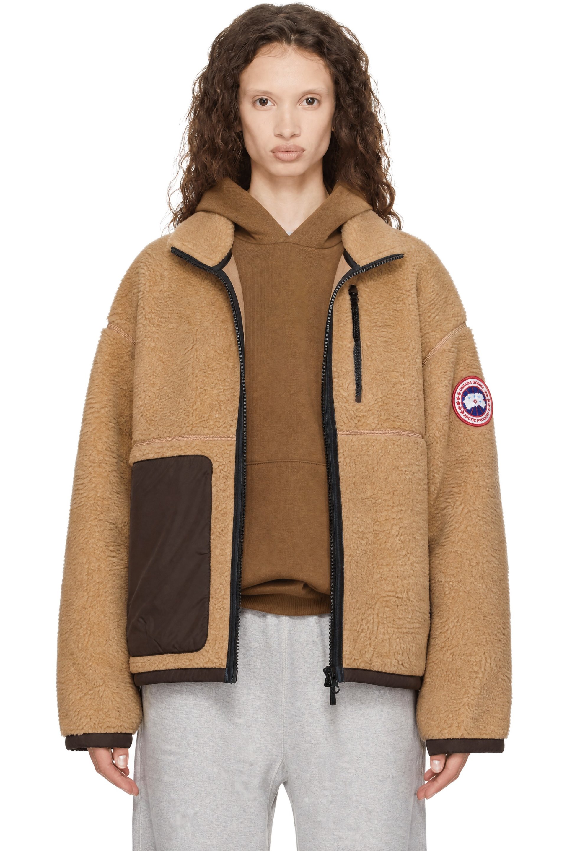 Canada Goose - Beige Simcoe Zip Up Fleece Jacket