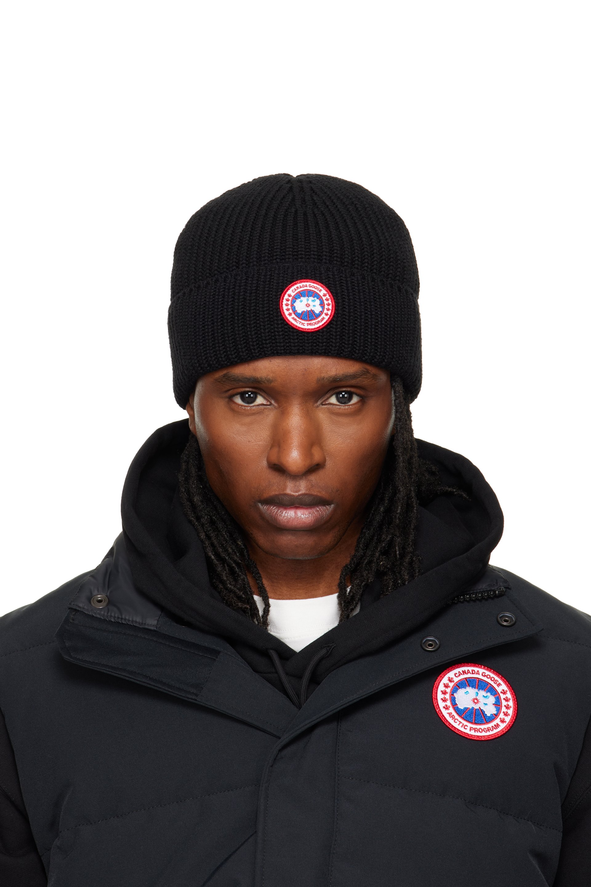 Canada Goose - ブラック リブ ビーニー