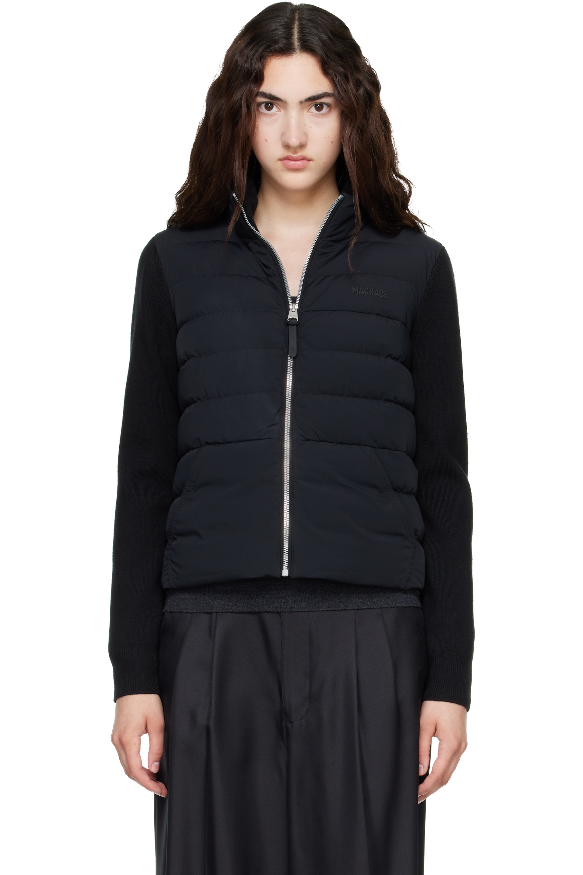 MACKAGE - Black Gretel Hybrid Down Jacket