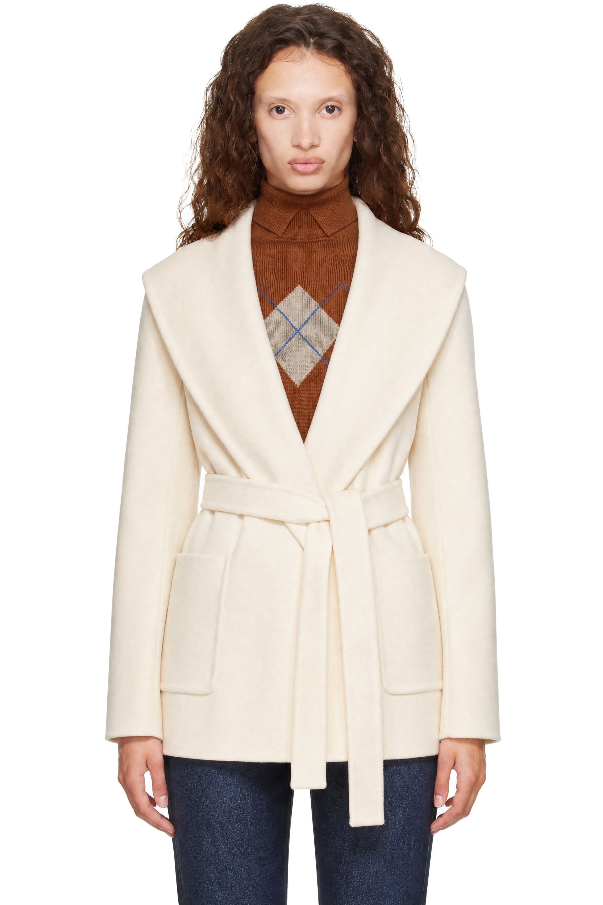 MACKAGE - Off-White PAYA-Z Wool Wrap Sash Belt Coat