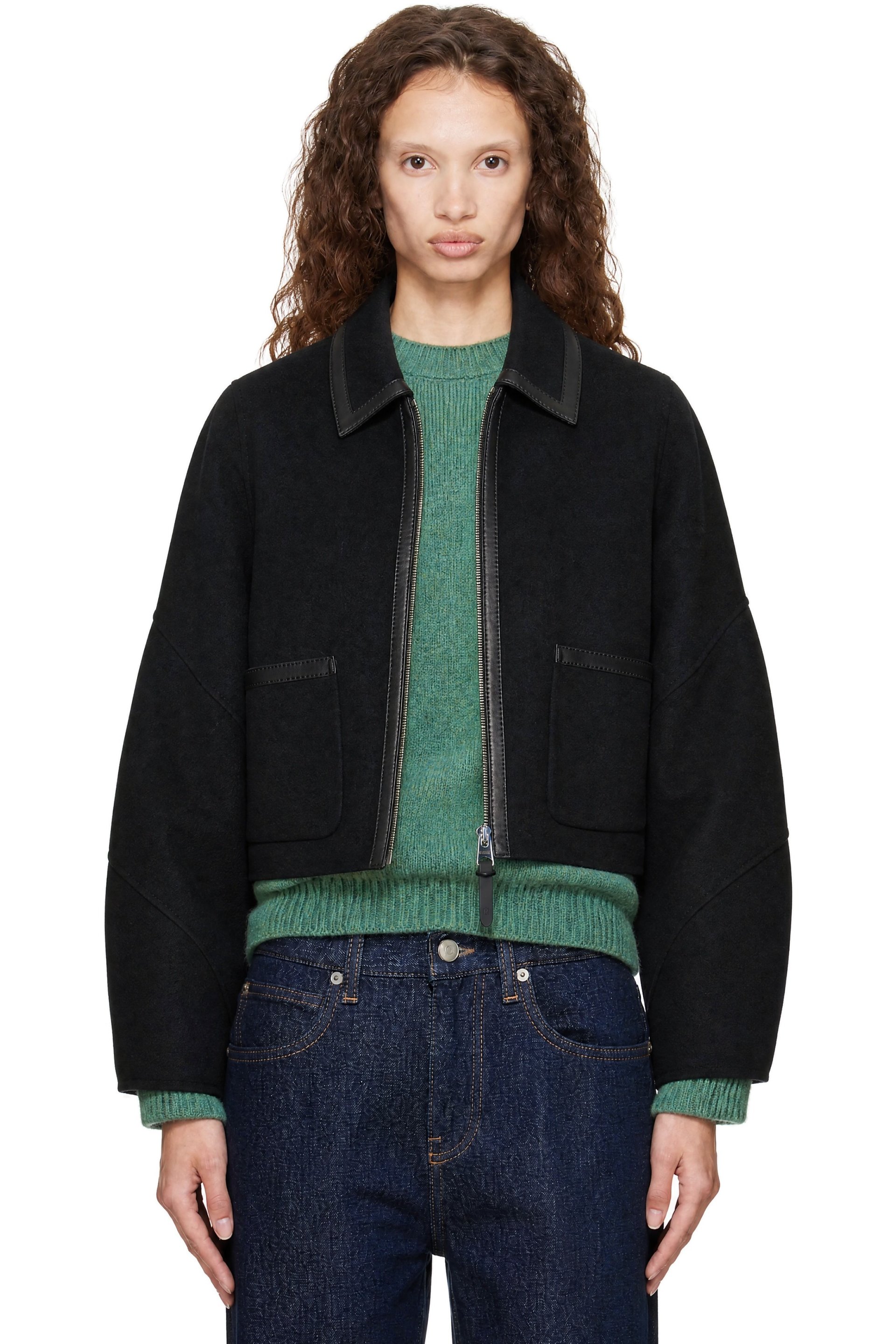 MACKAGE - Black SOLANA Double-Face Wool Balloon Sleeved Short Jacket