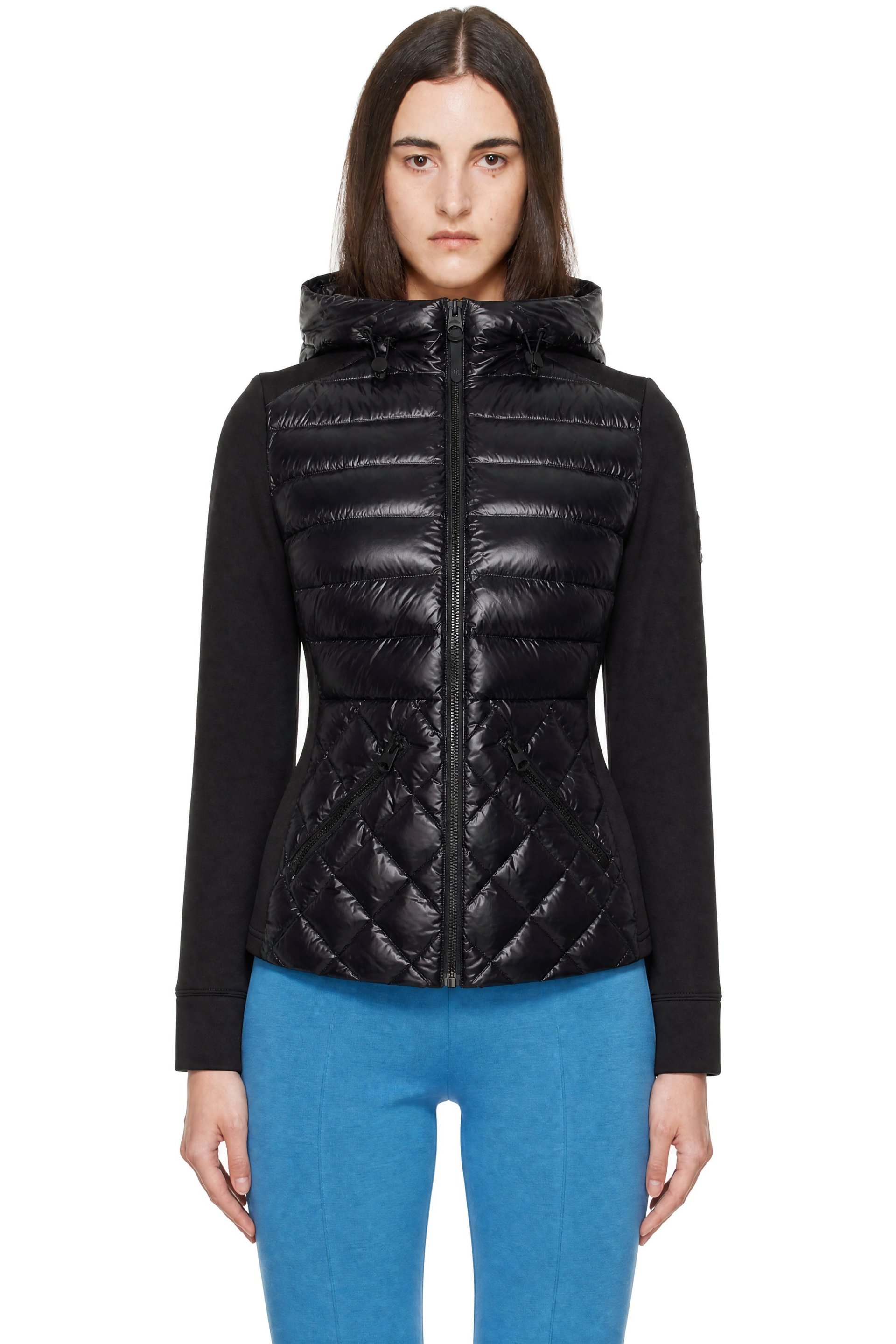 MACKAGE - Black AGATHA Quilted Mixed-Media Hooded Jacket