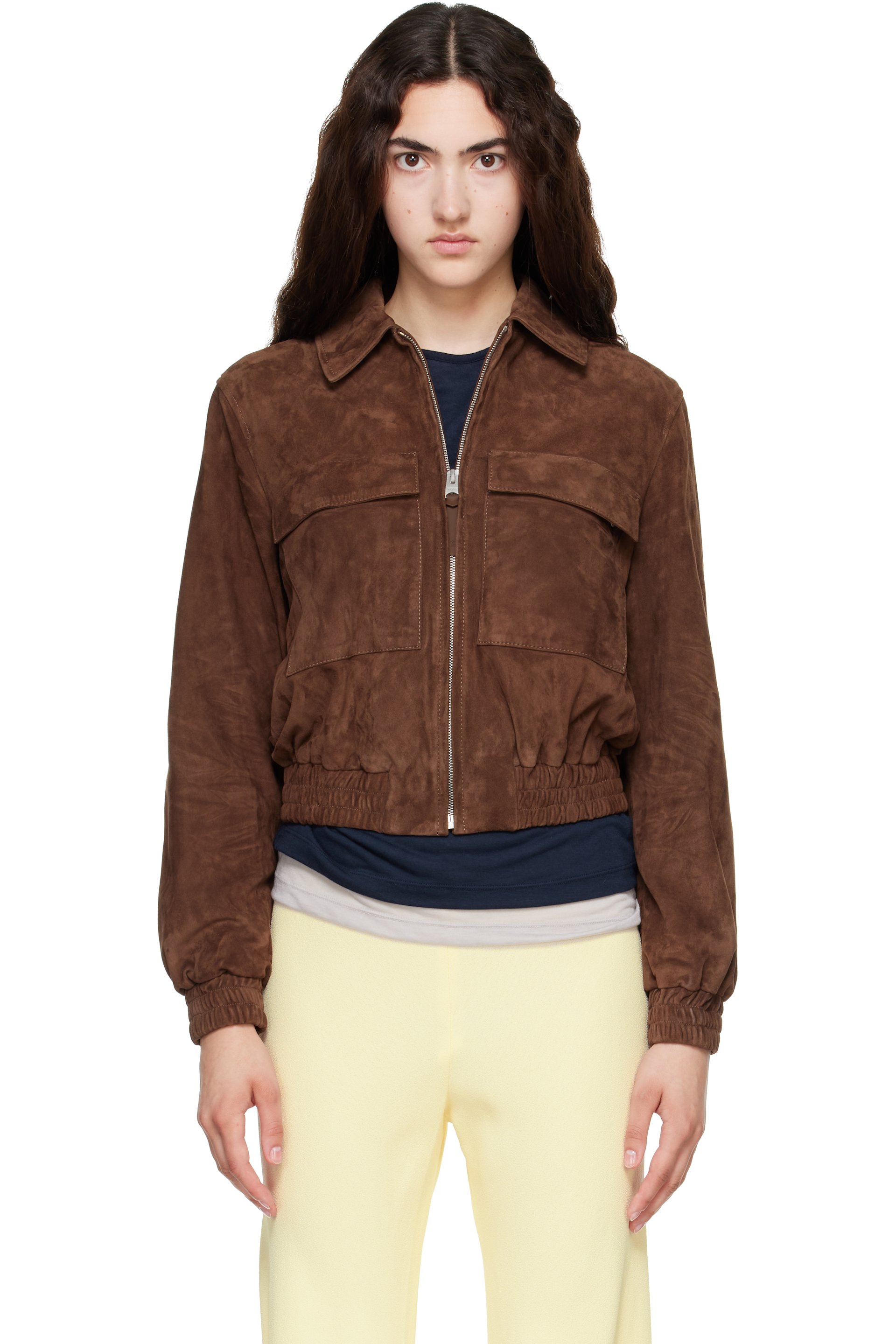 MACKAGE - Brown Senka-SU Patch Pocket Suede Jacket