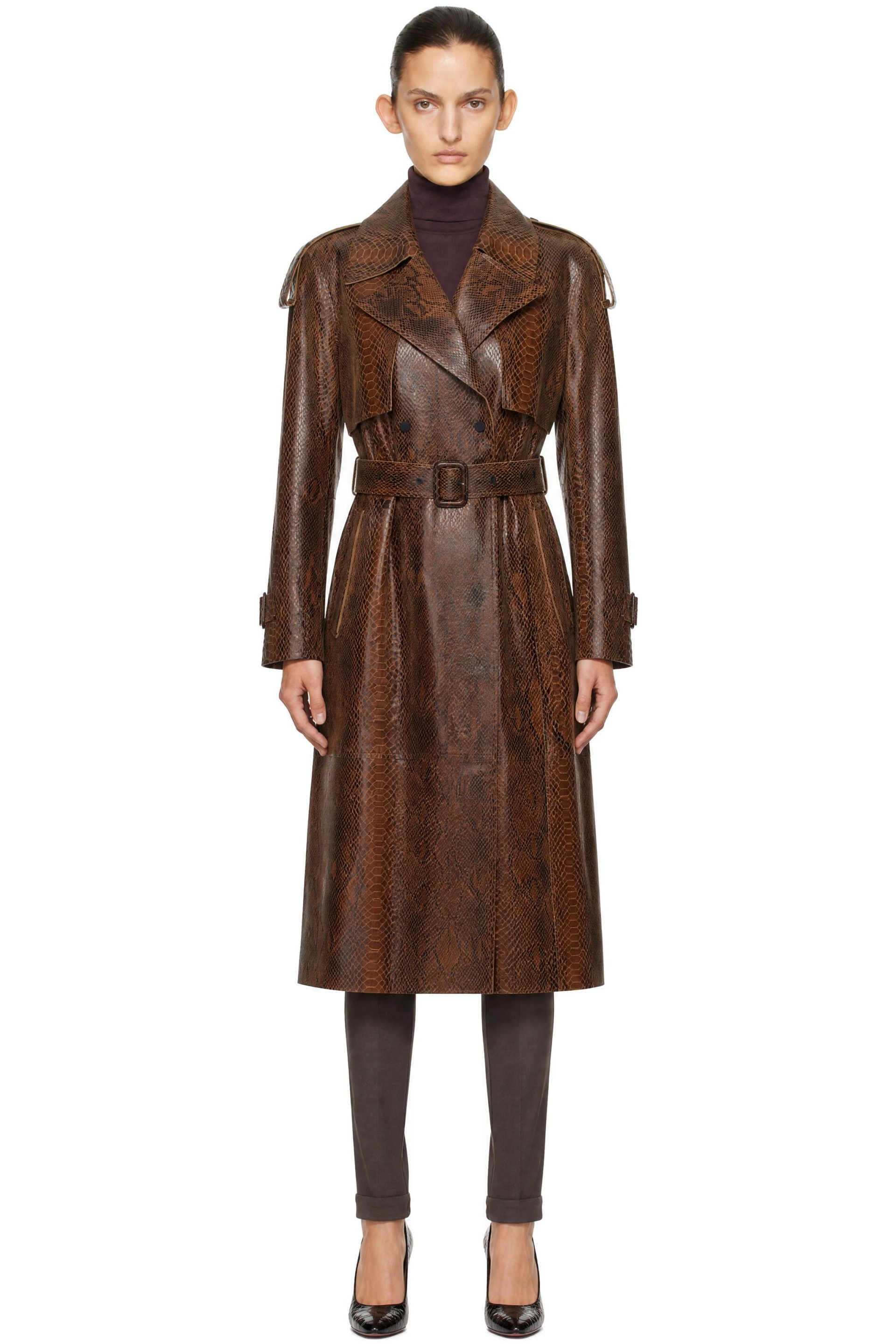 MACKAGE - Brown CARMELA-SNK Leather Trench Coat