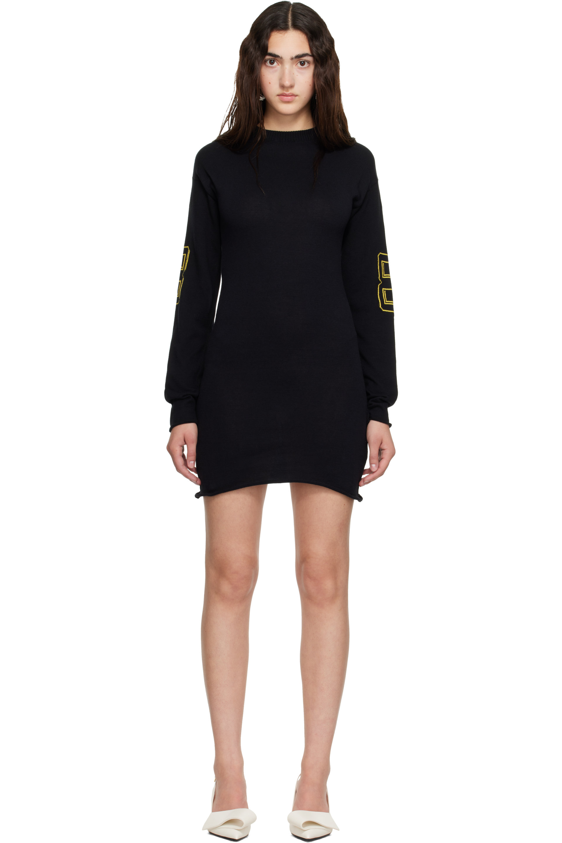 Ottolinger - Robe courte Team noire à textes en jacquard
