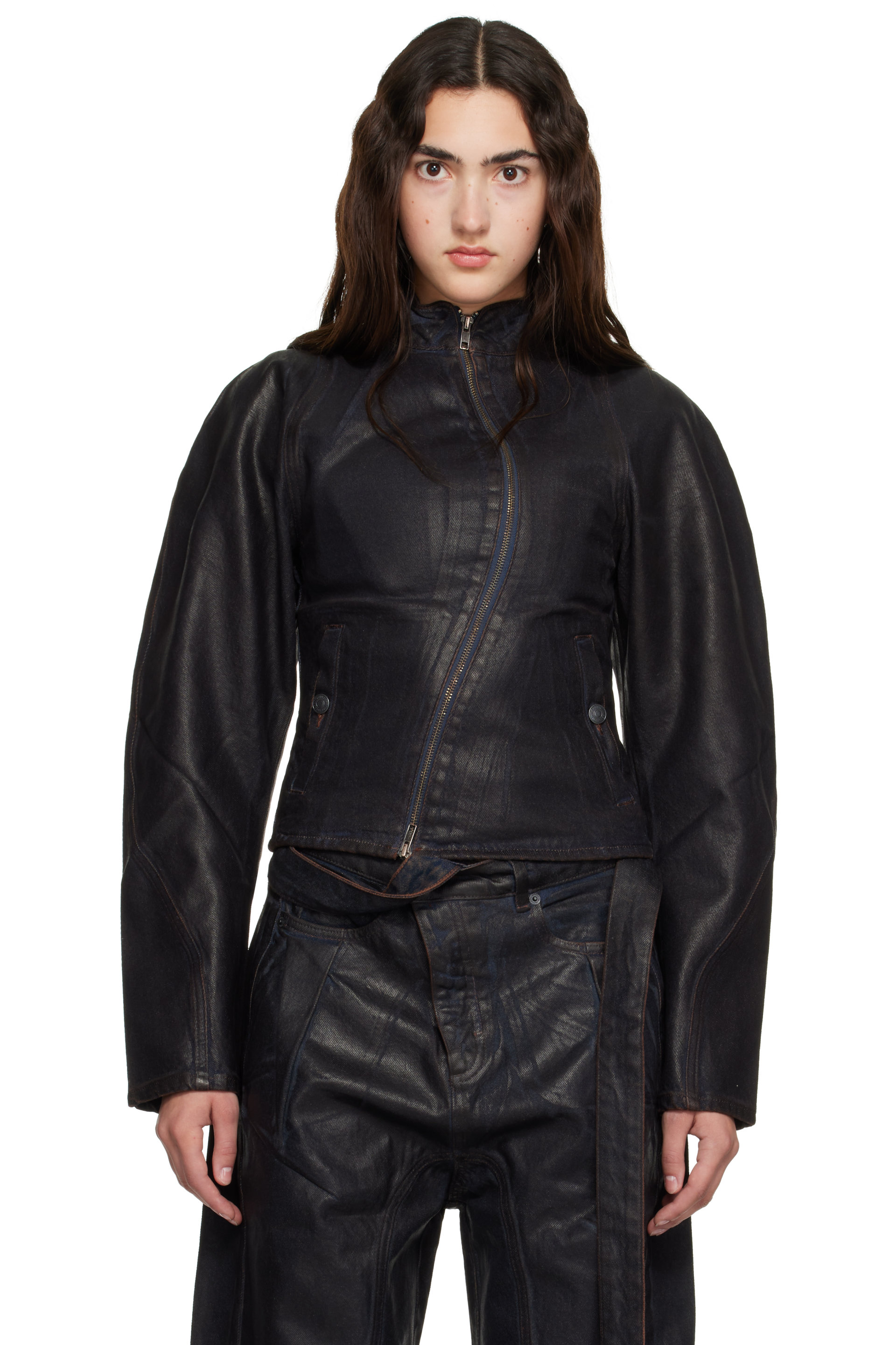Ottolinger - Brown Glazed Curve Denim Jacket