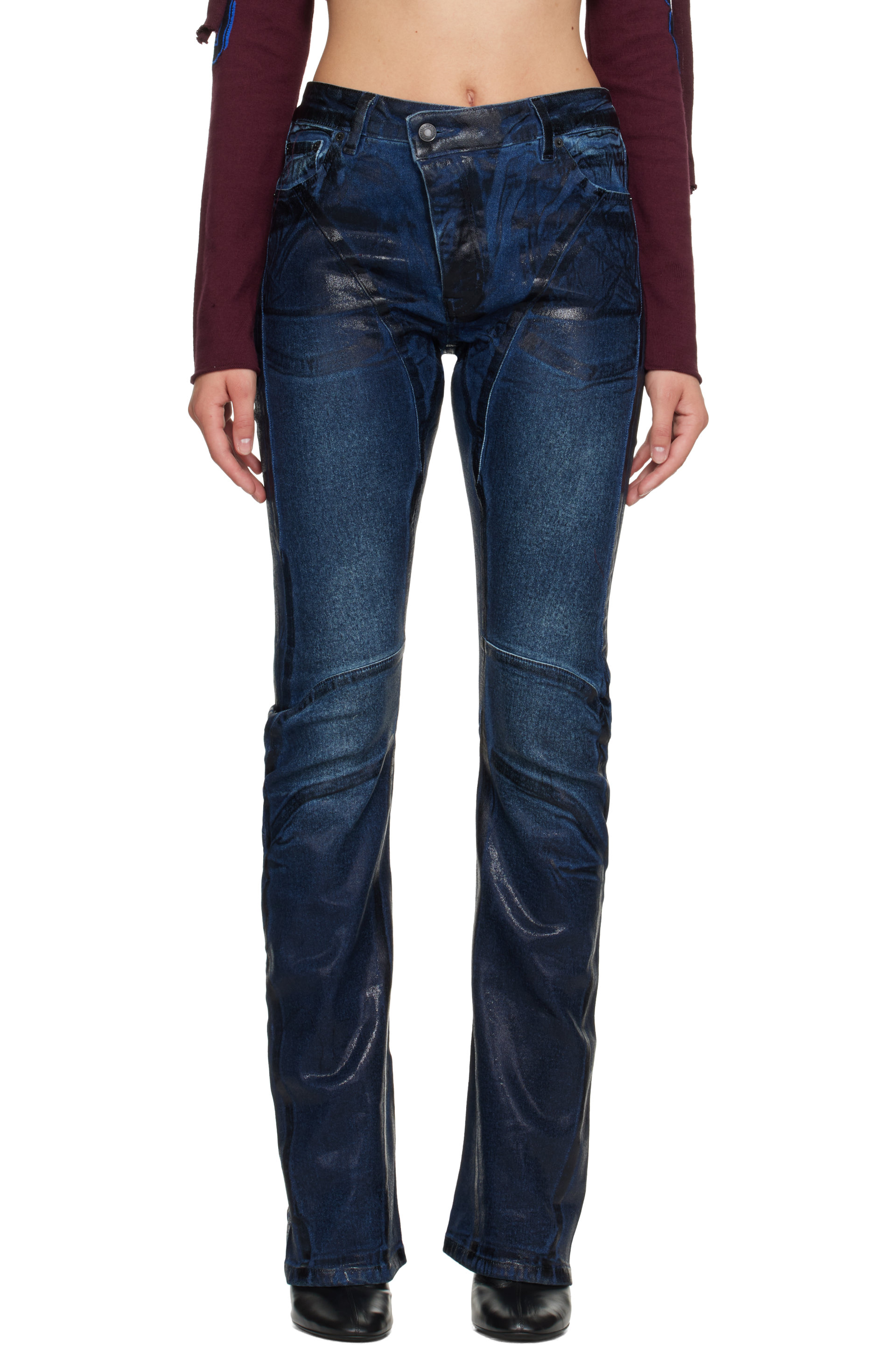 Ottolinger - Blue Glazed Curve Jeans