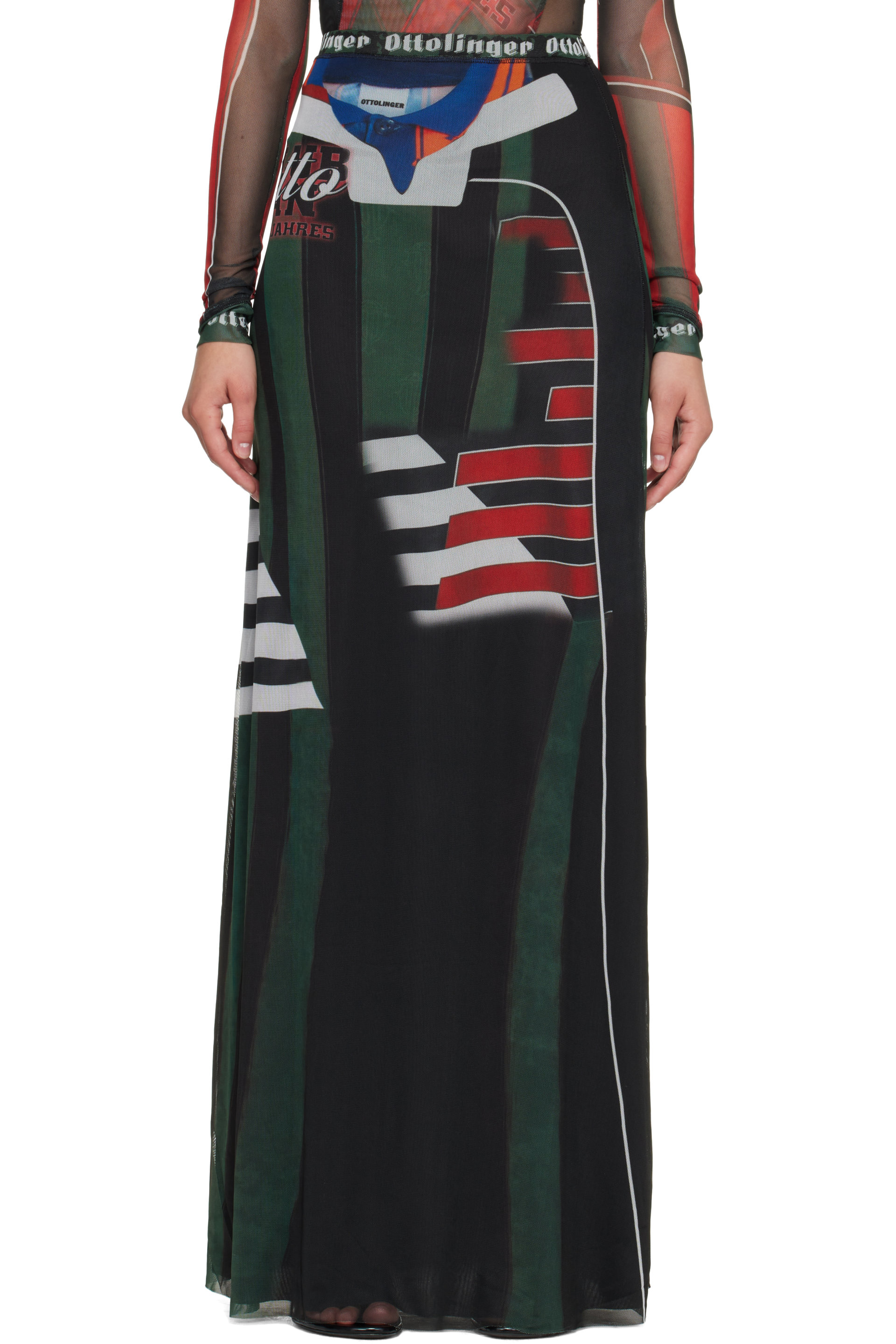 Ottolinger - Multicolor Mesh Maxi Skirt