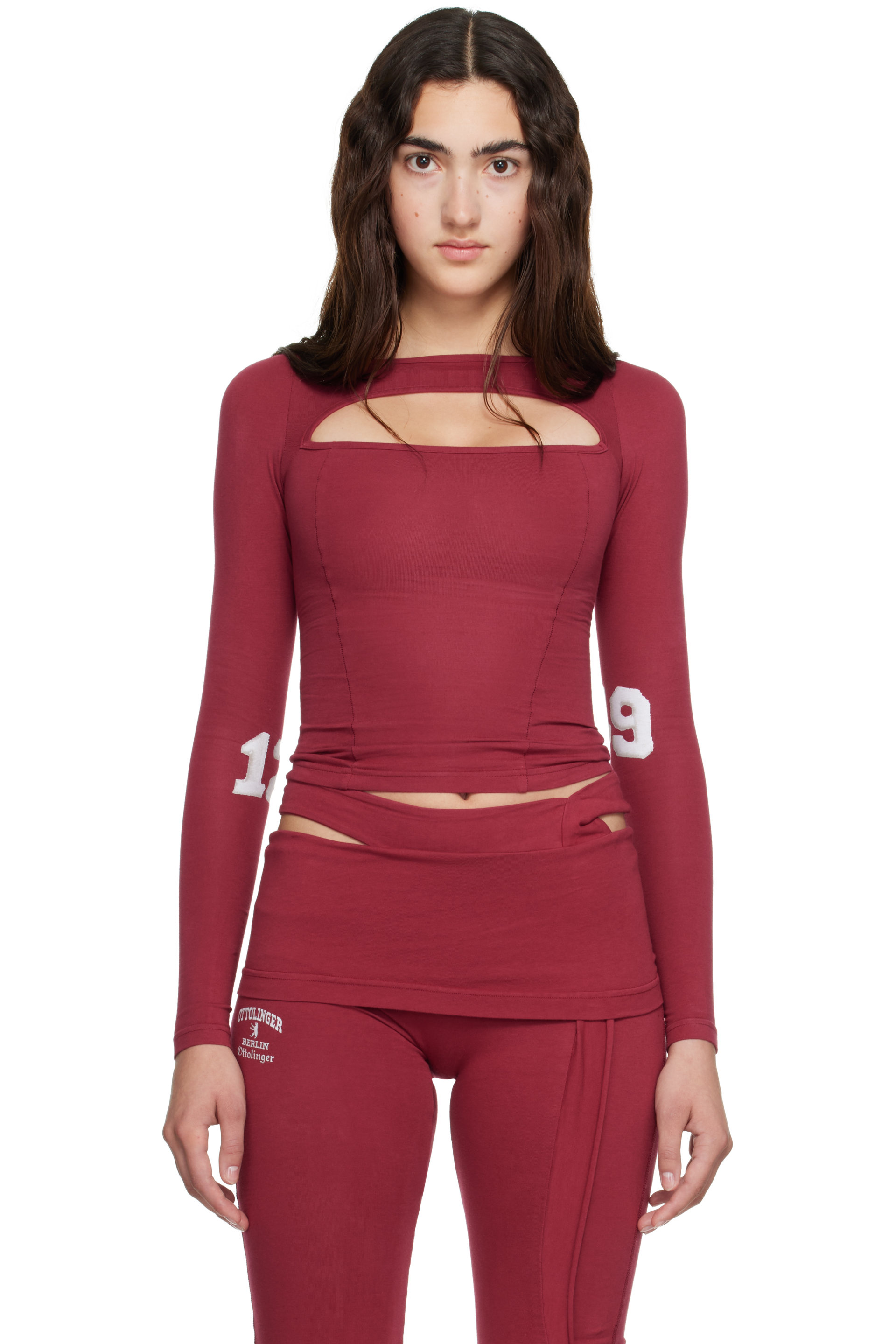 Ottolinger - Red Split Racerback Rib Longsleeve T-shirt