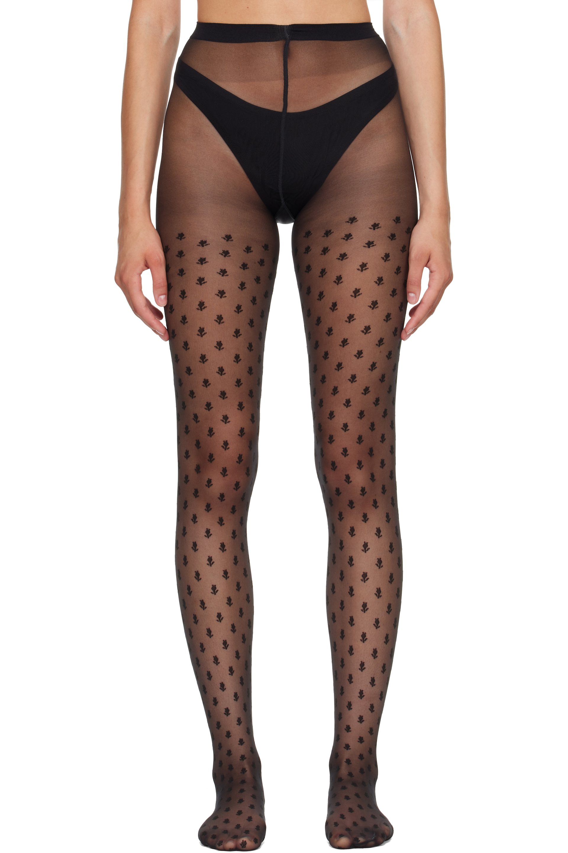 Wolford - Black Blossom Tights