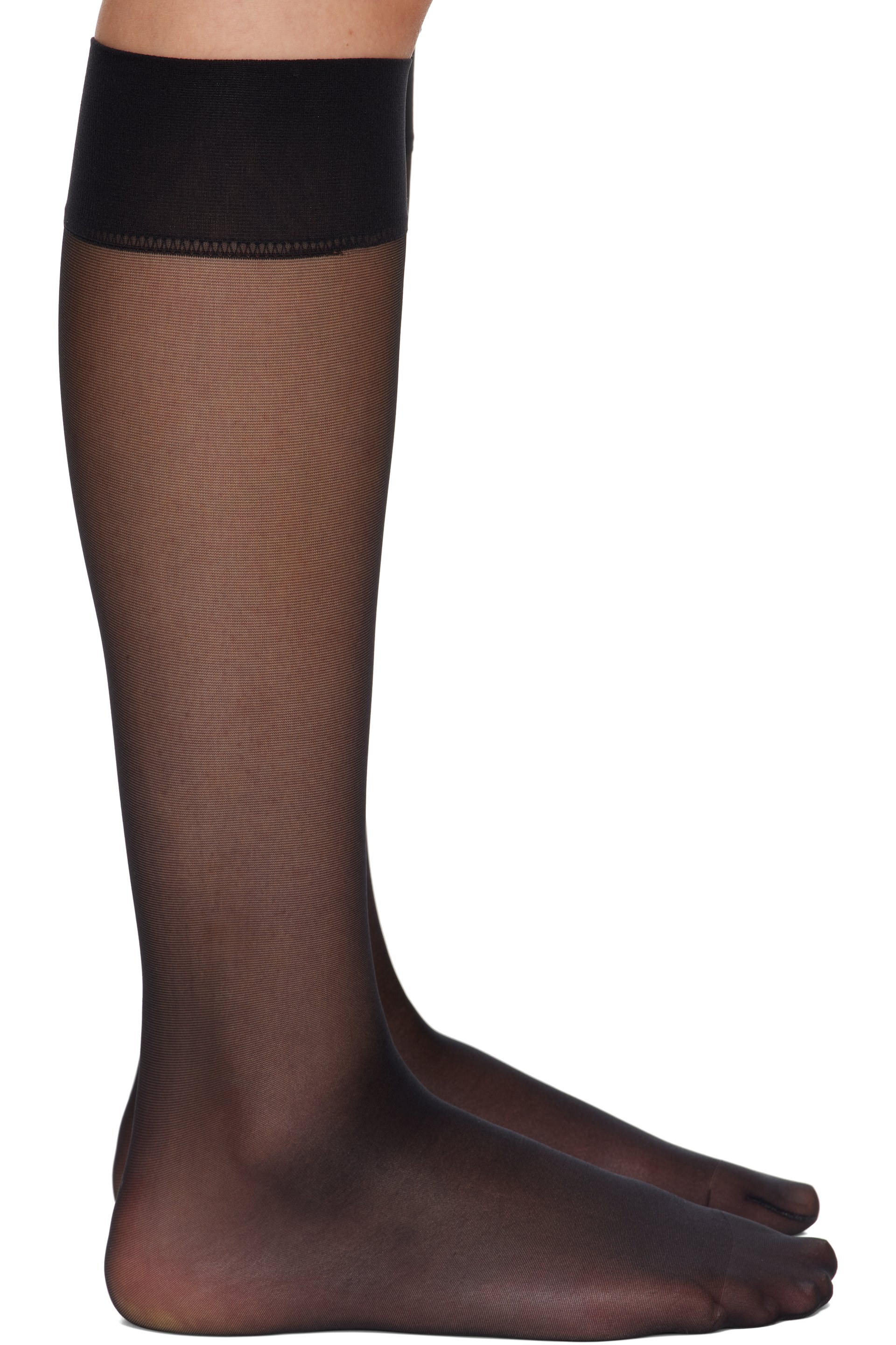 Wolford - Black Satin Touch 20 Knee-High Socks