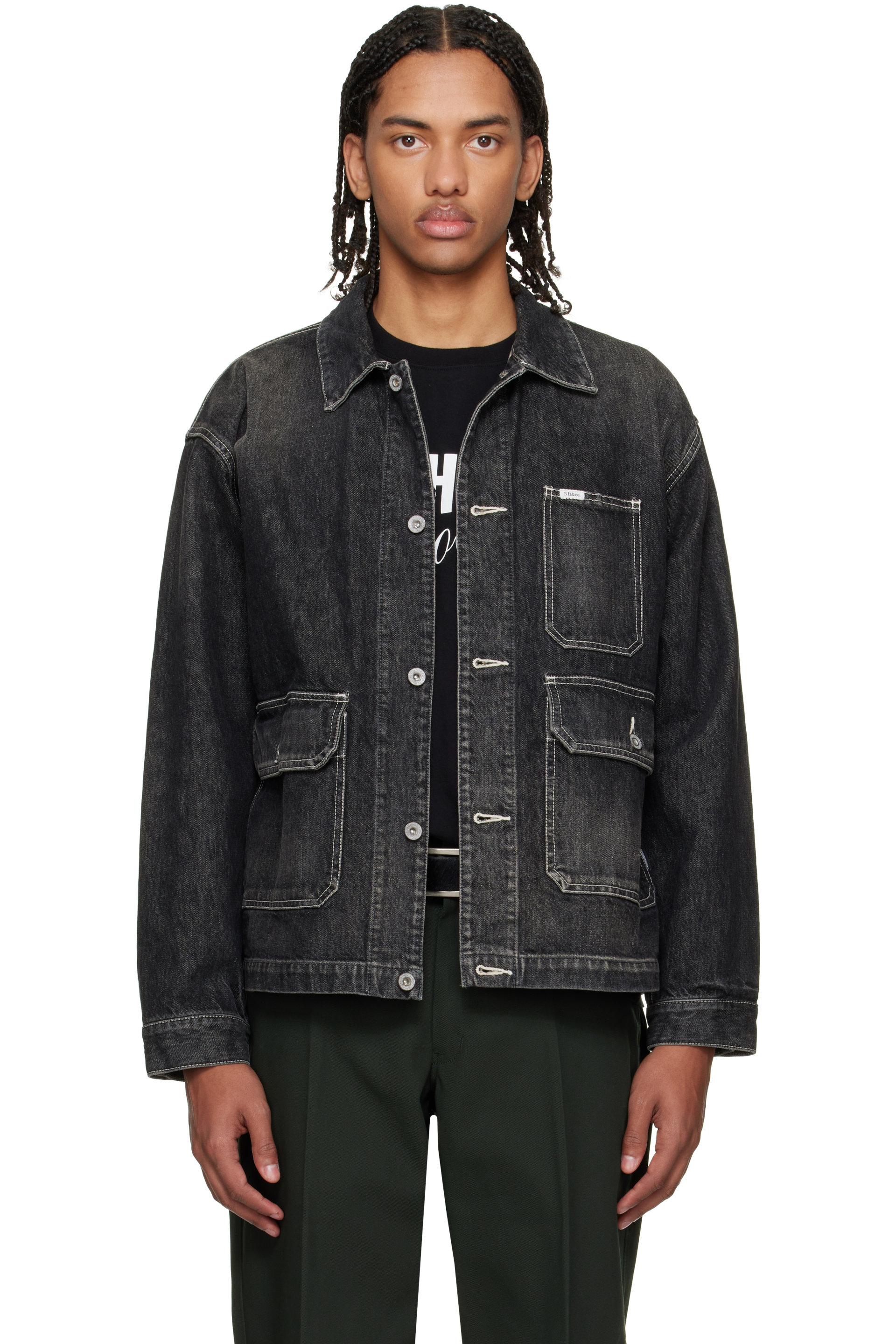 Neighborhood - Black Washed Denim Engineer Jacket