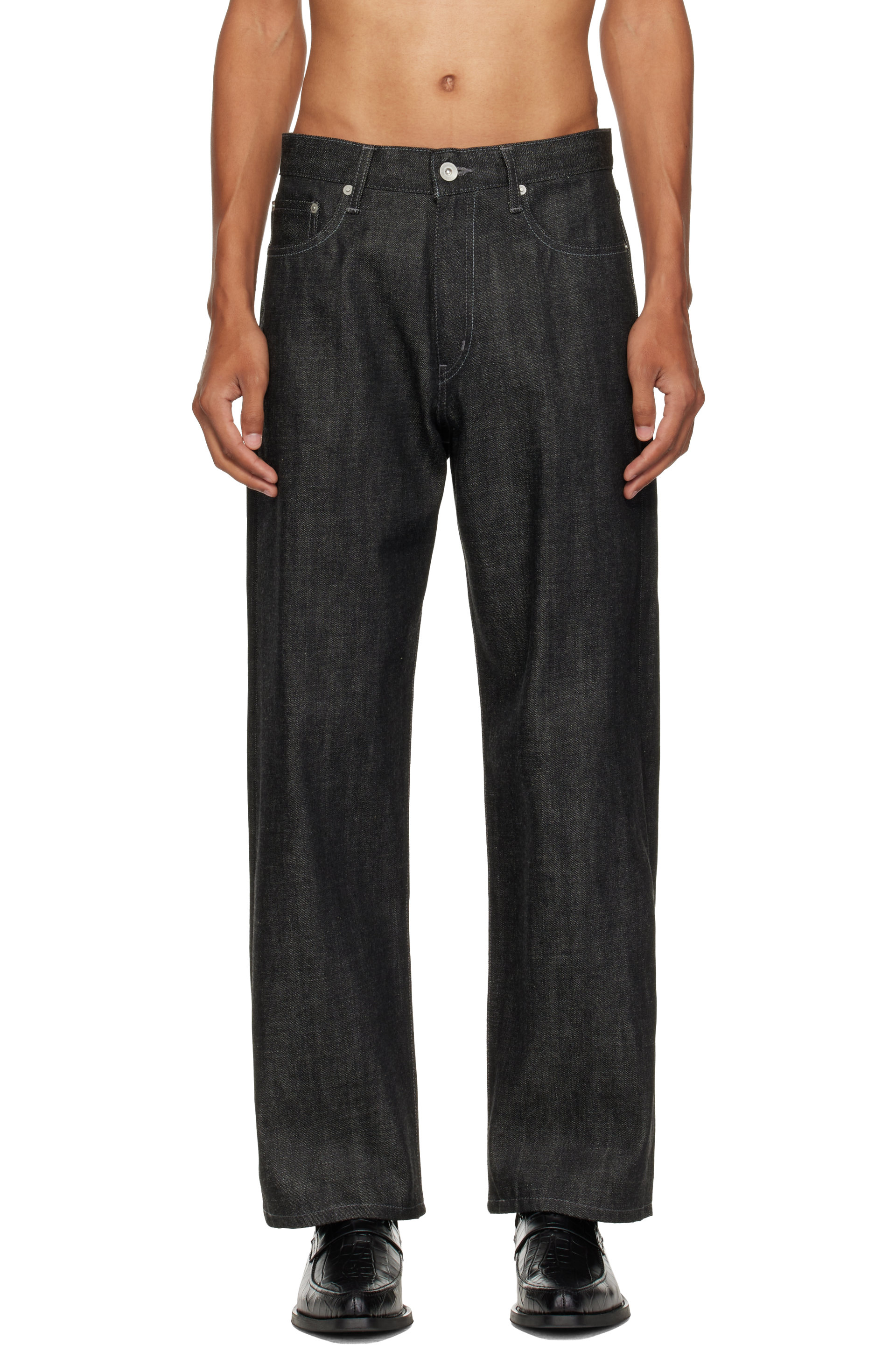 Neighborhood - Black Rigid Denim Full Cut Jeans