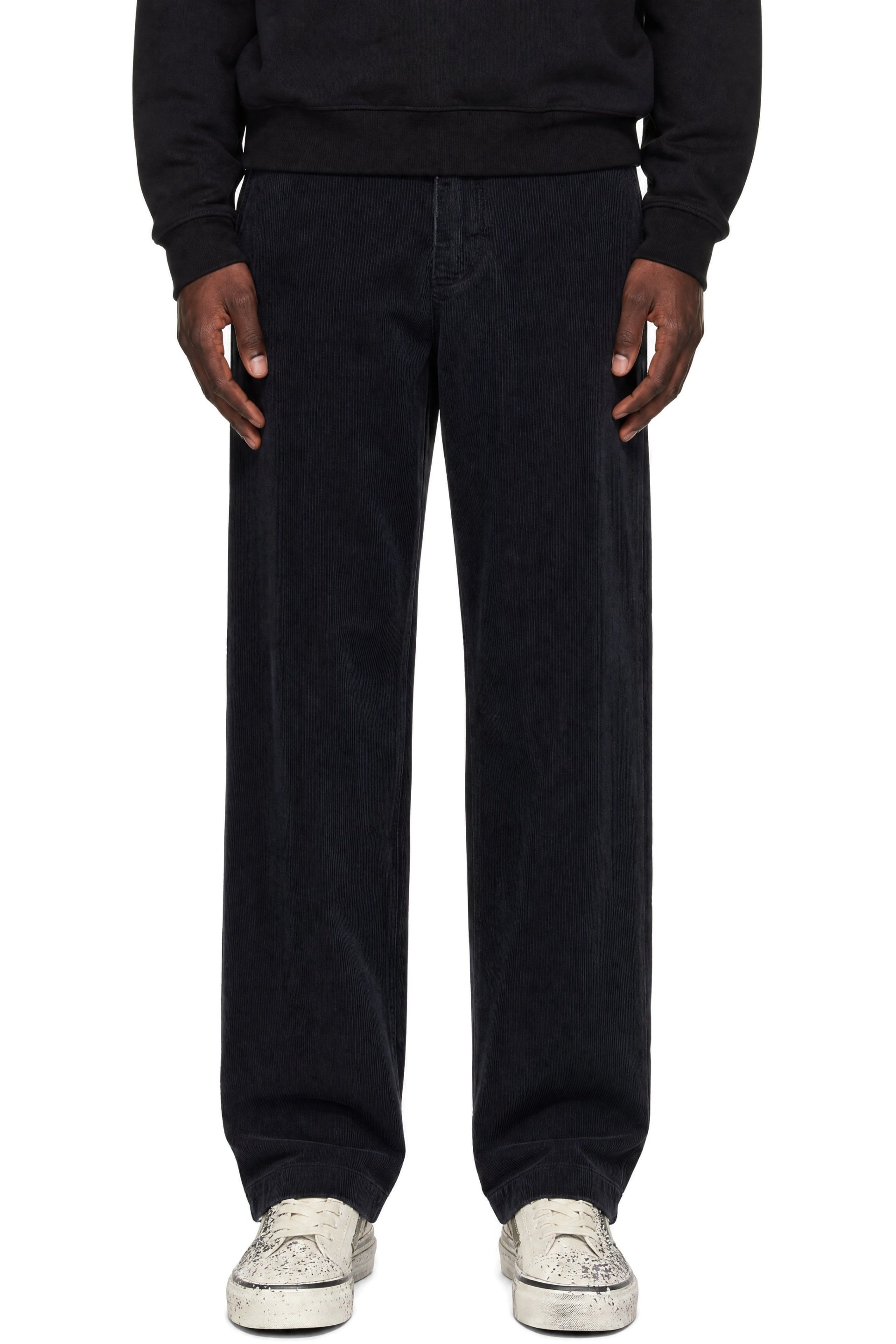 Neighborhood - Black Washed Corduroy Plain Trousers